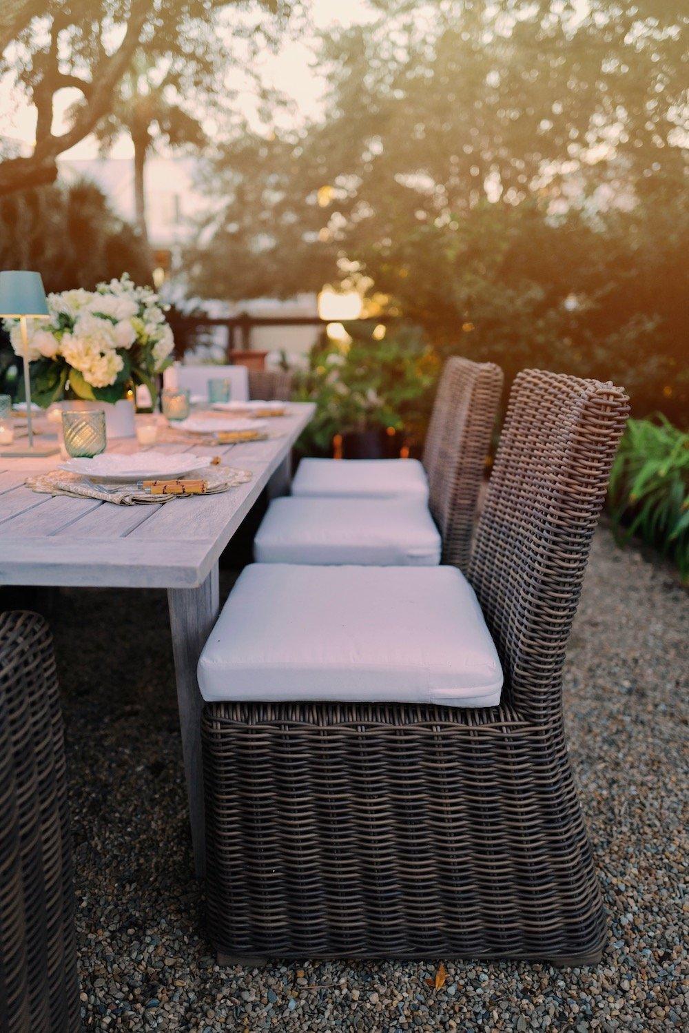 Luxury outdoor deals table and chairs