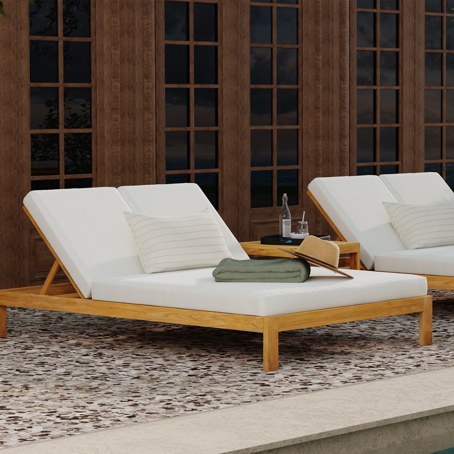 Charleston Outdoor Double Chaise Lounge – HC Luxury Outdoor