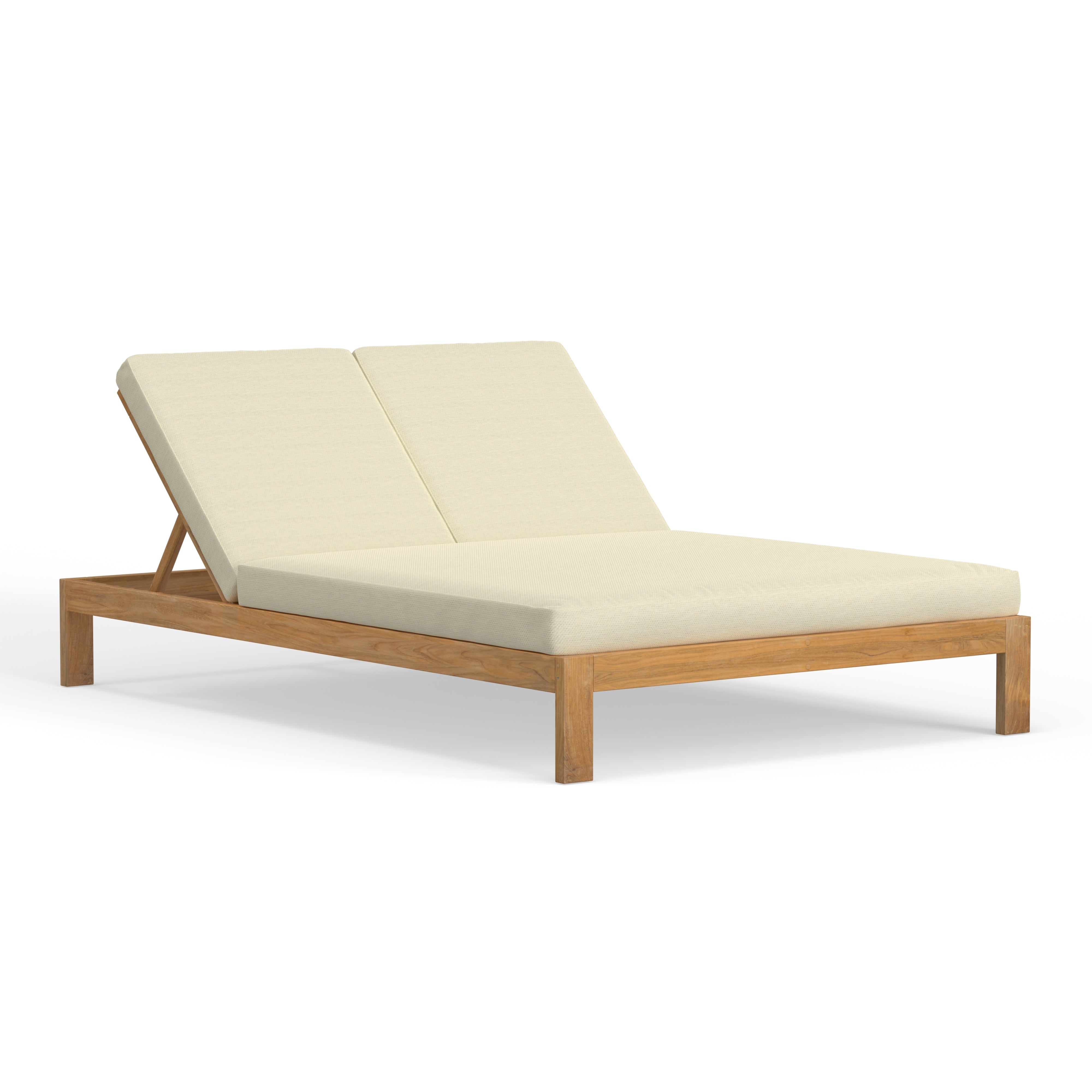 Best Looking Teak Double Chaise Lounge For Two