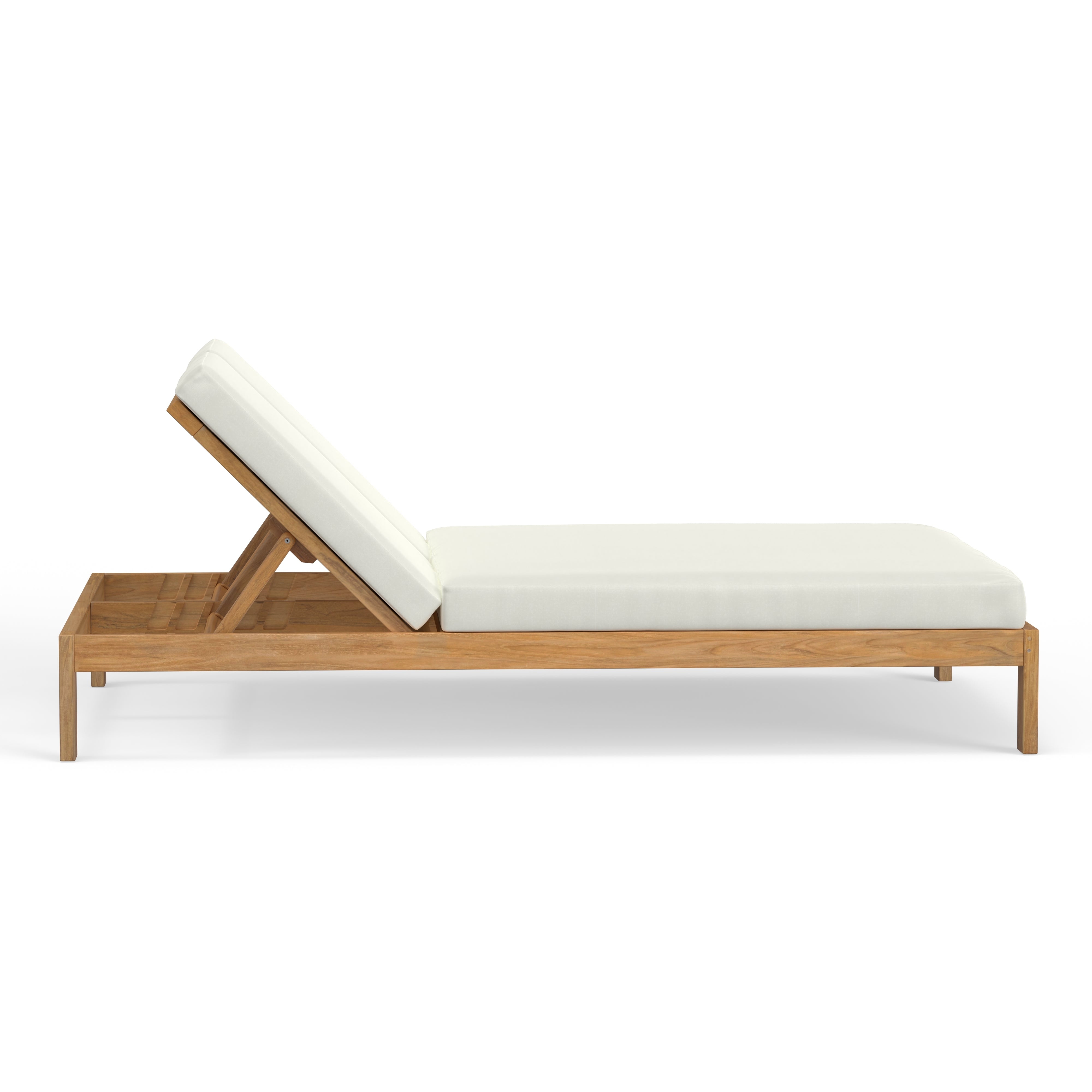 Teak Outdoor Double Lounge Chair, Charleston Harbor Outdoor Double Chaise Lounger