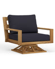 Most Durable Outdoor All Teak Wood Swivel Club Chair With Sunbrella Cushions Included