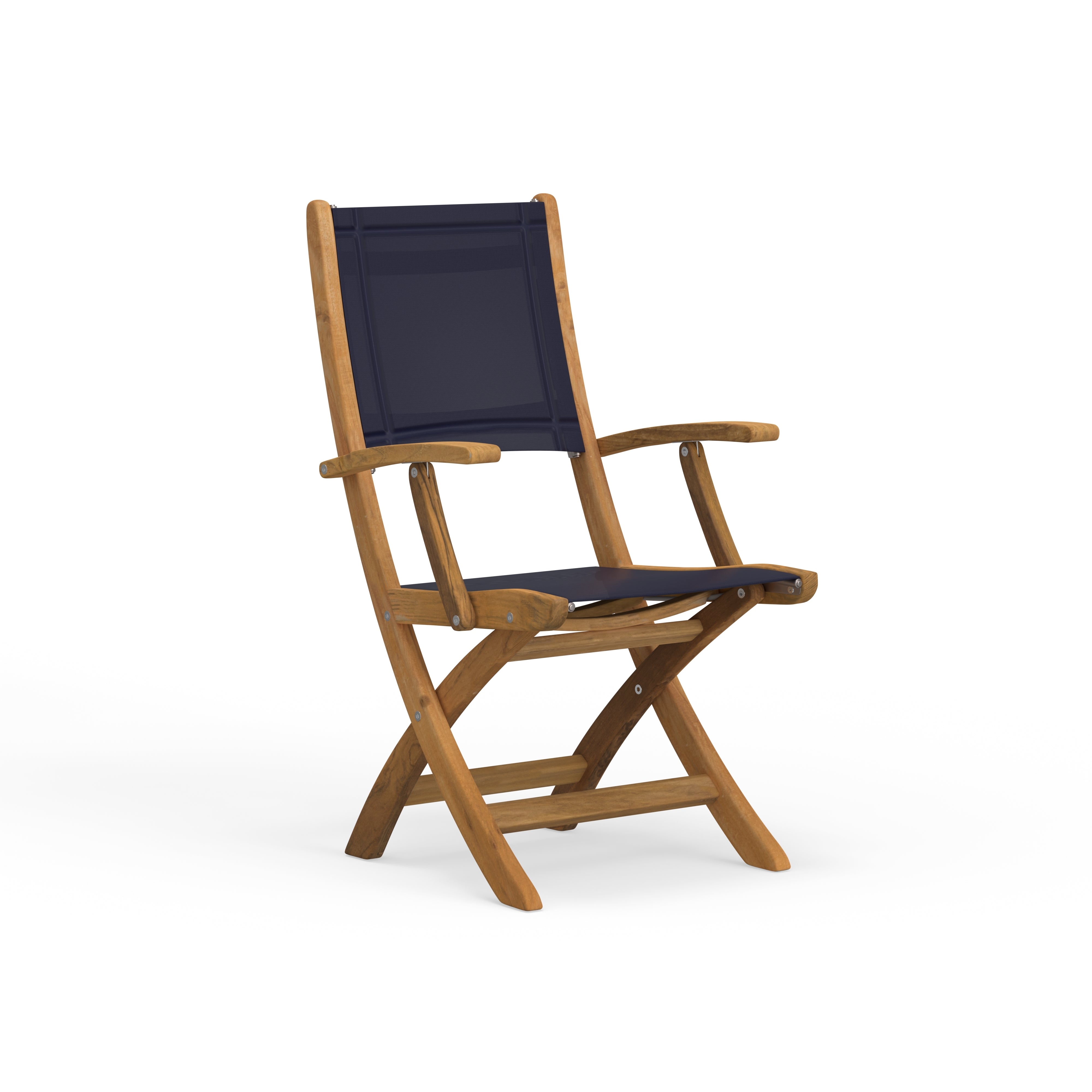 Teak Folding Arm Chair And Table Set