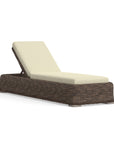 Outdoor Wicker Chaise Lounge With Comfortable Sunbrella Cushions