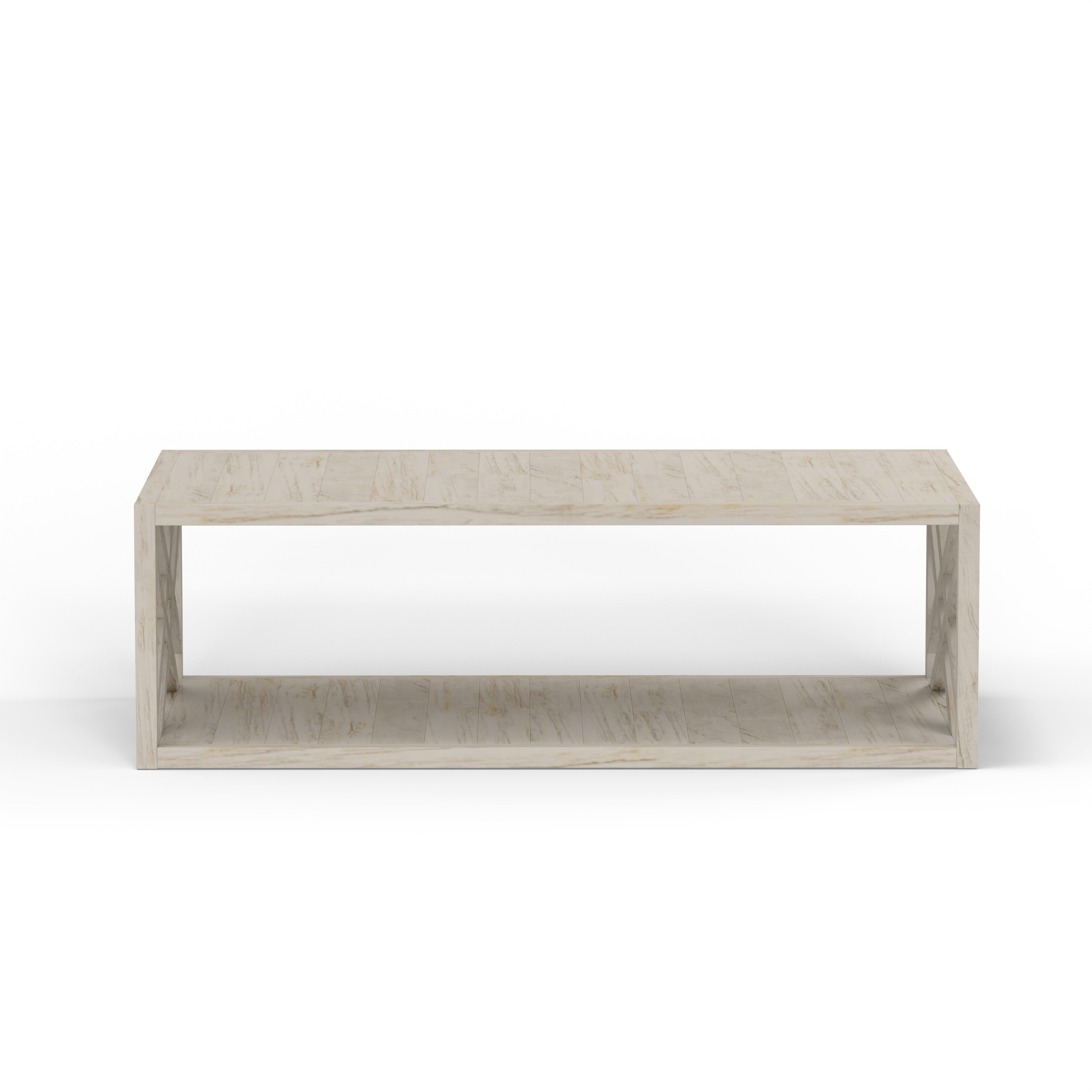 Highest Quality Weathered Gray Outdoor Coffee Table With Bespoke Design, Handcrafted By Artisans