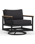 Black Aluminum Swivel Outdoor Chair