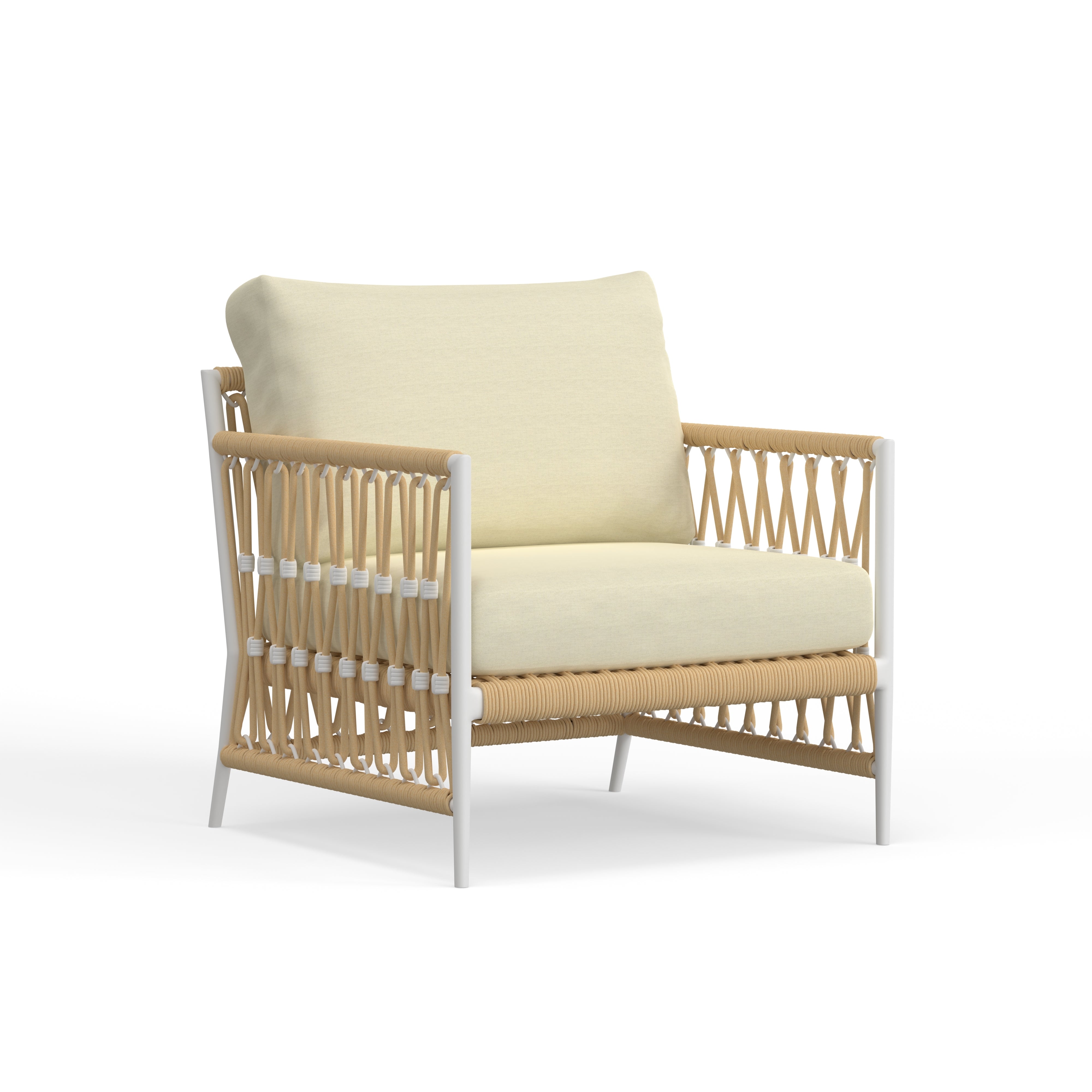 Modern White Outdoor Club Chair Set