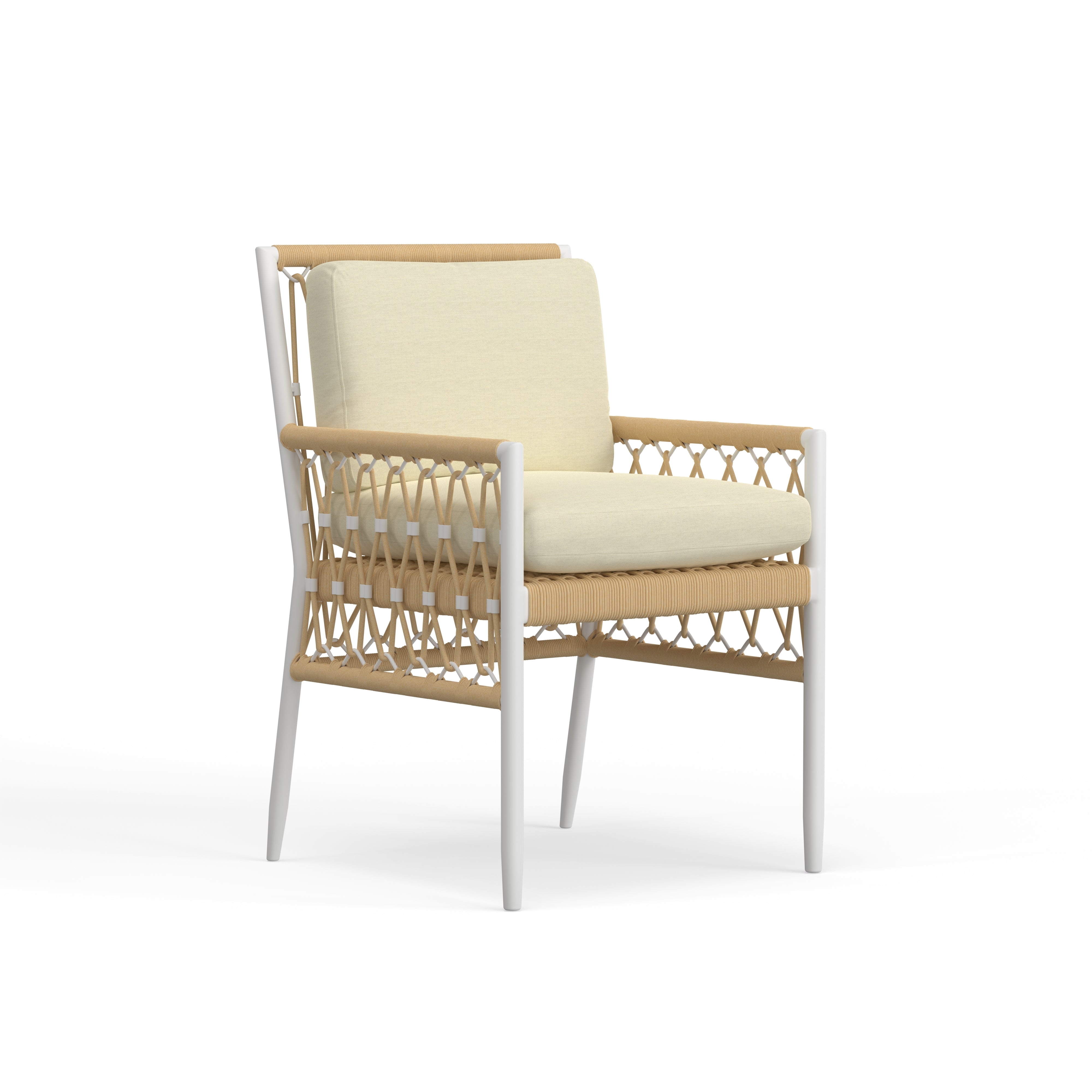 Contemporary White Aluminum Outdoor Chair