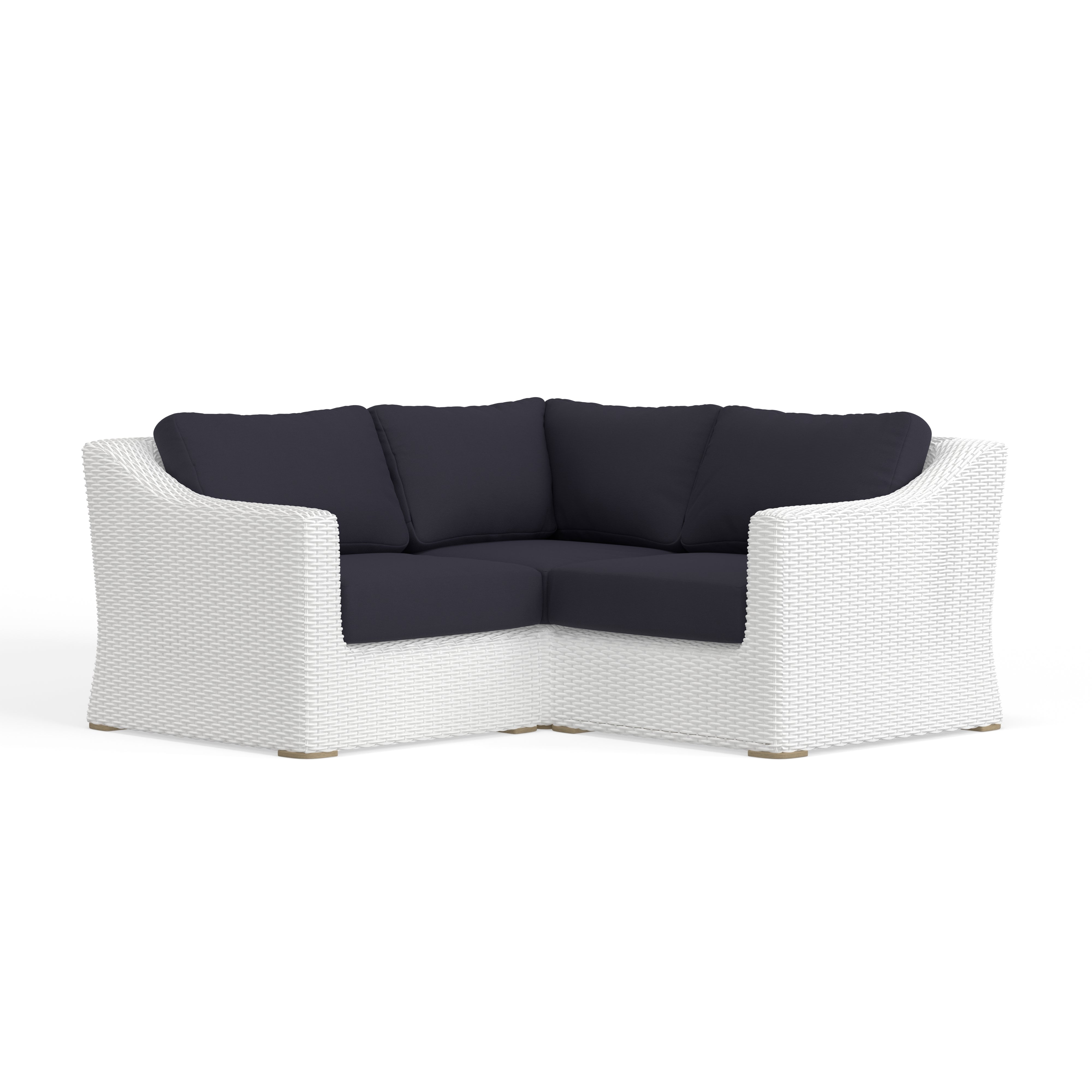 3-Piece White Wicker Sectional