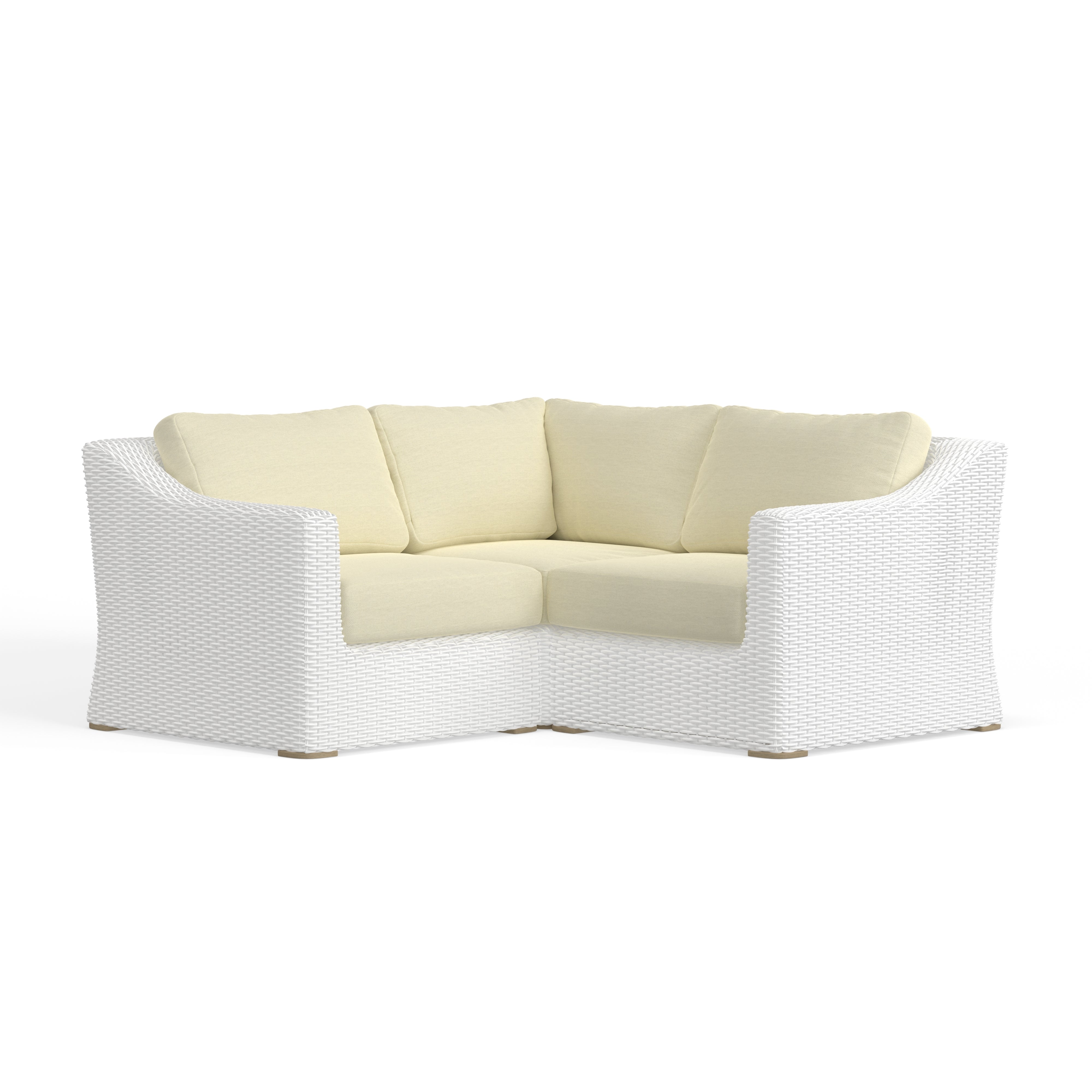 White Wicker Modular Sofa