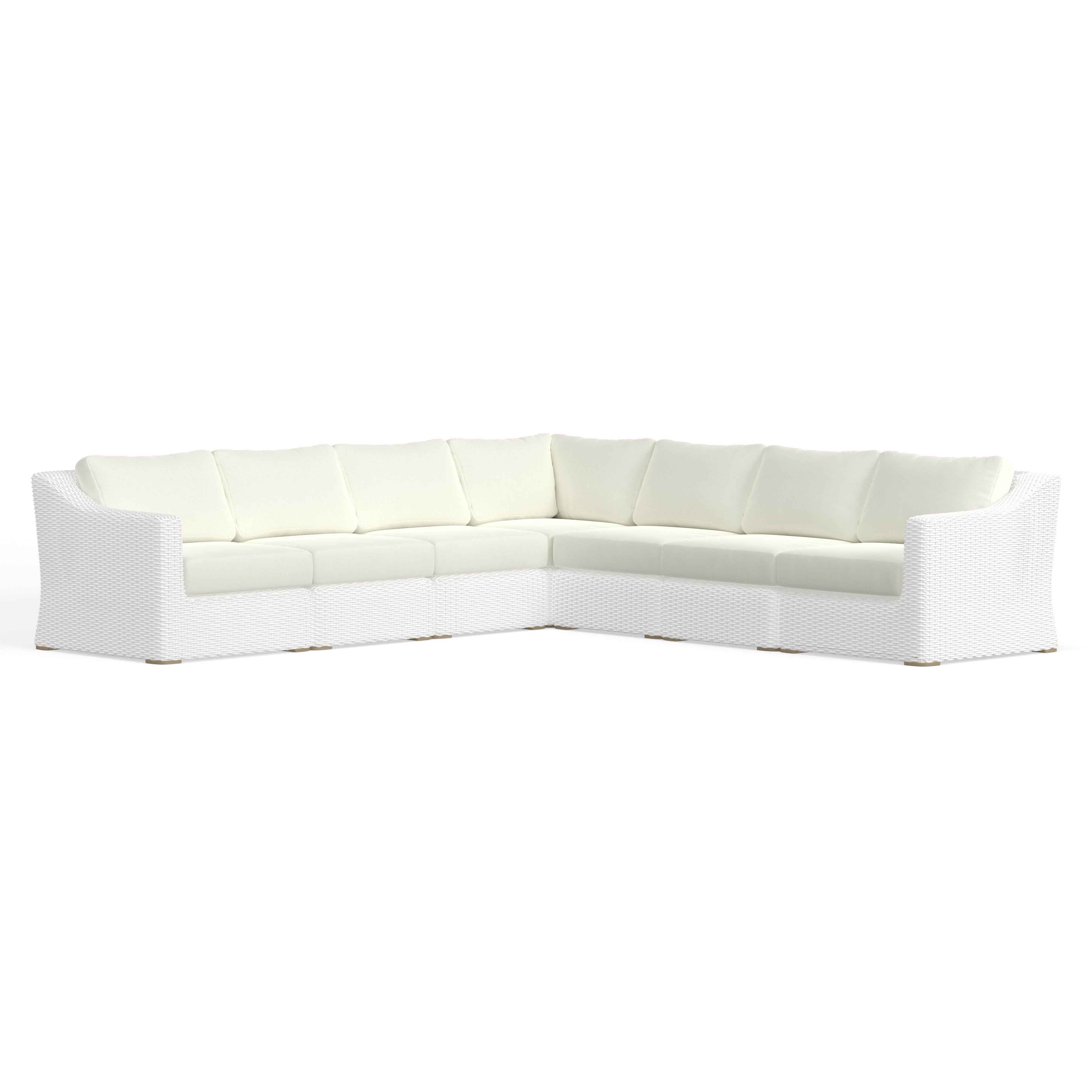 White Wicker 7 Seat Modular Sofa