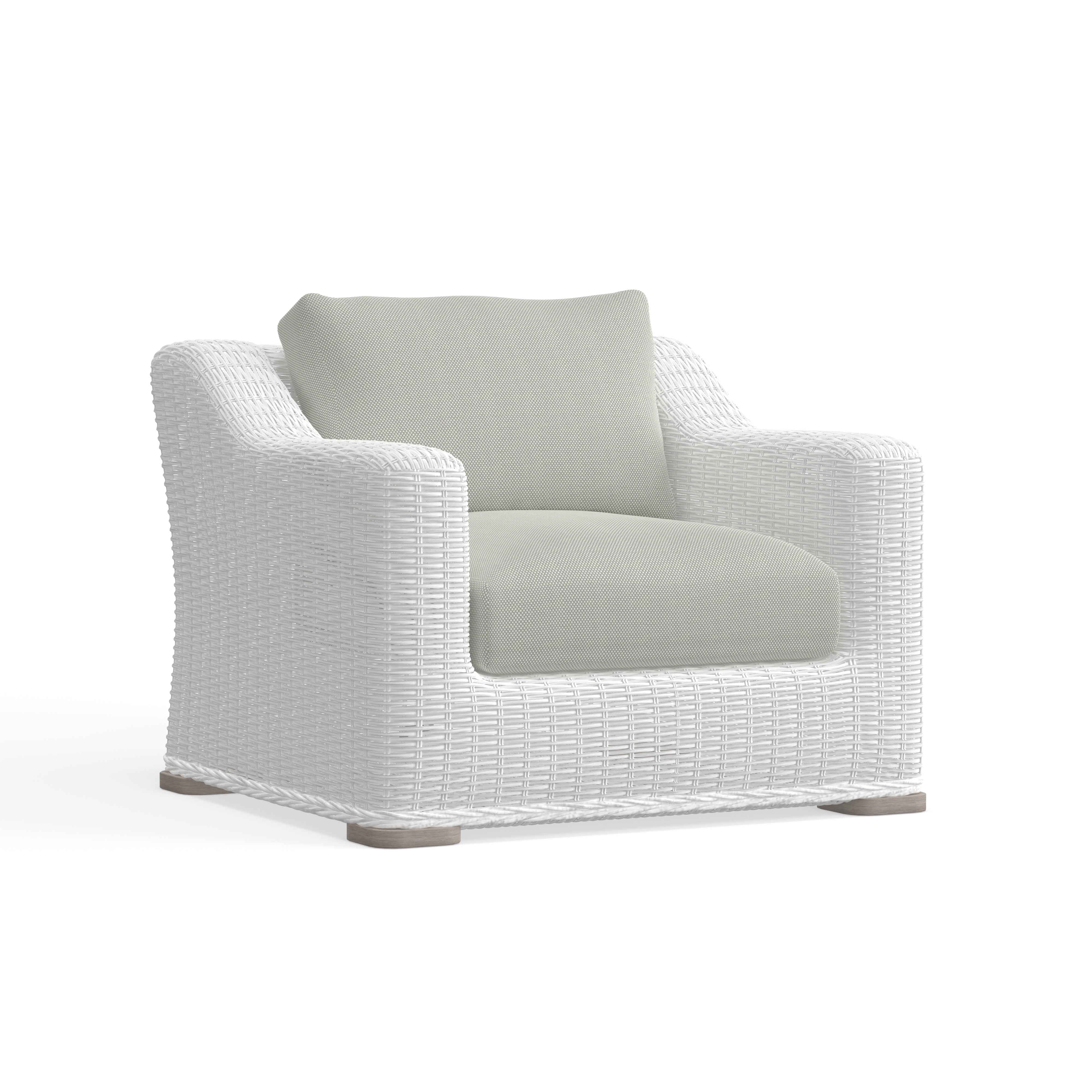 Modern And Comfortable Outdoor Wicker Set In White And Brown