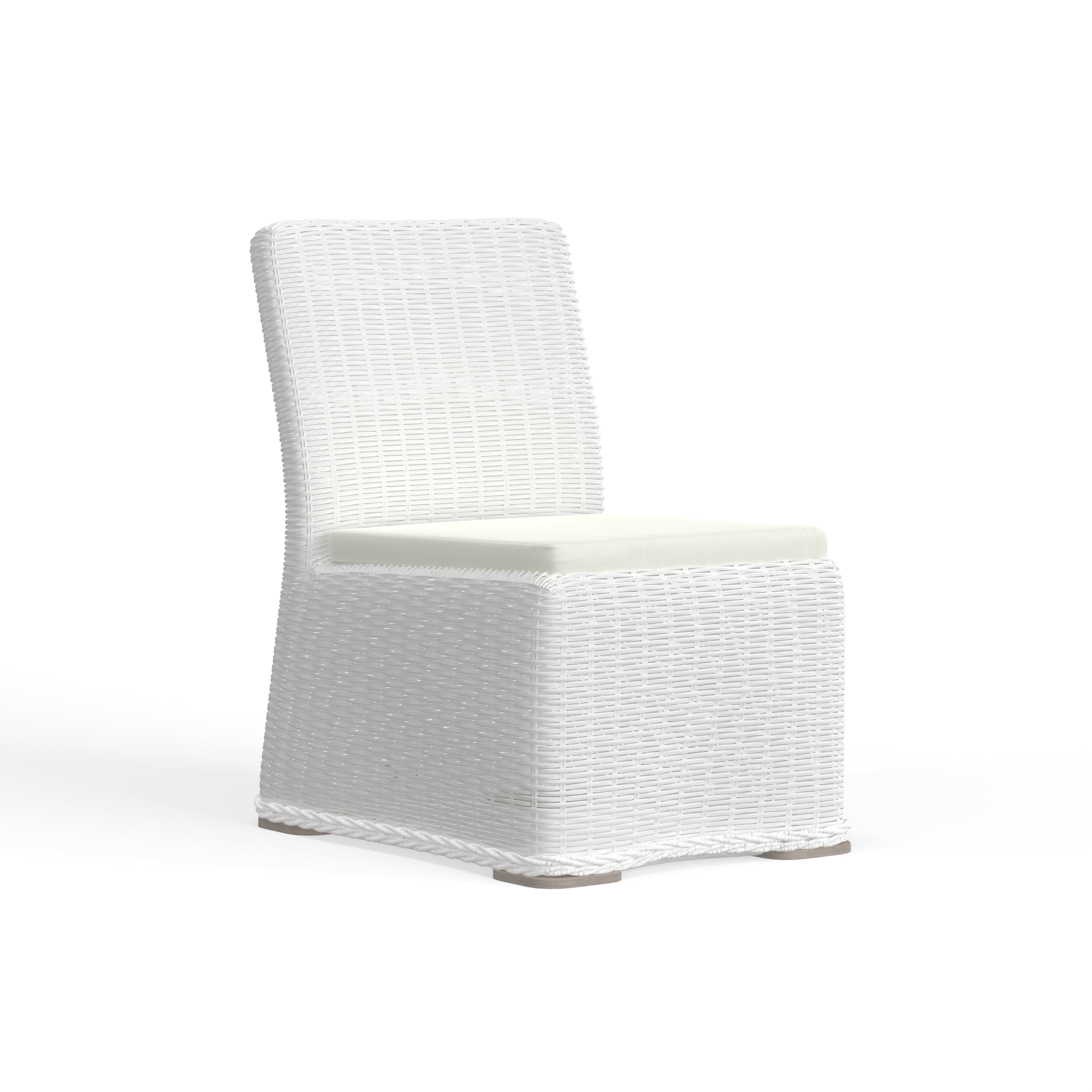 White Wicker Dining Chair Without Arms