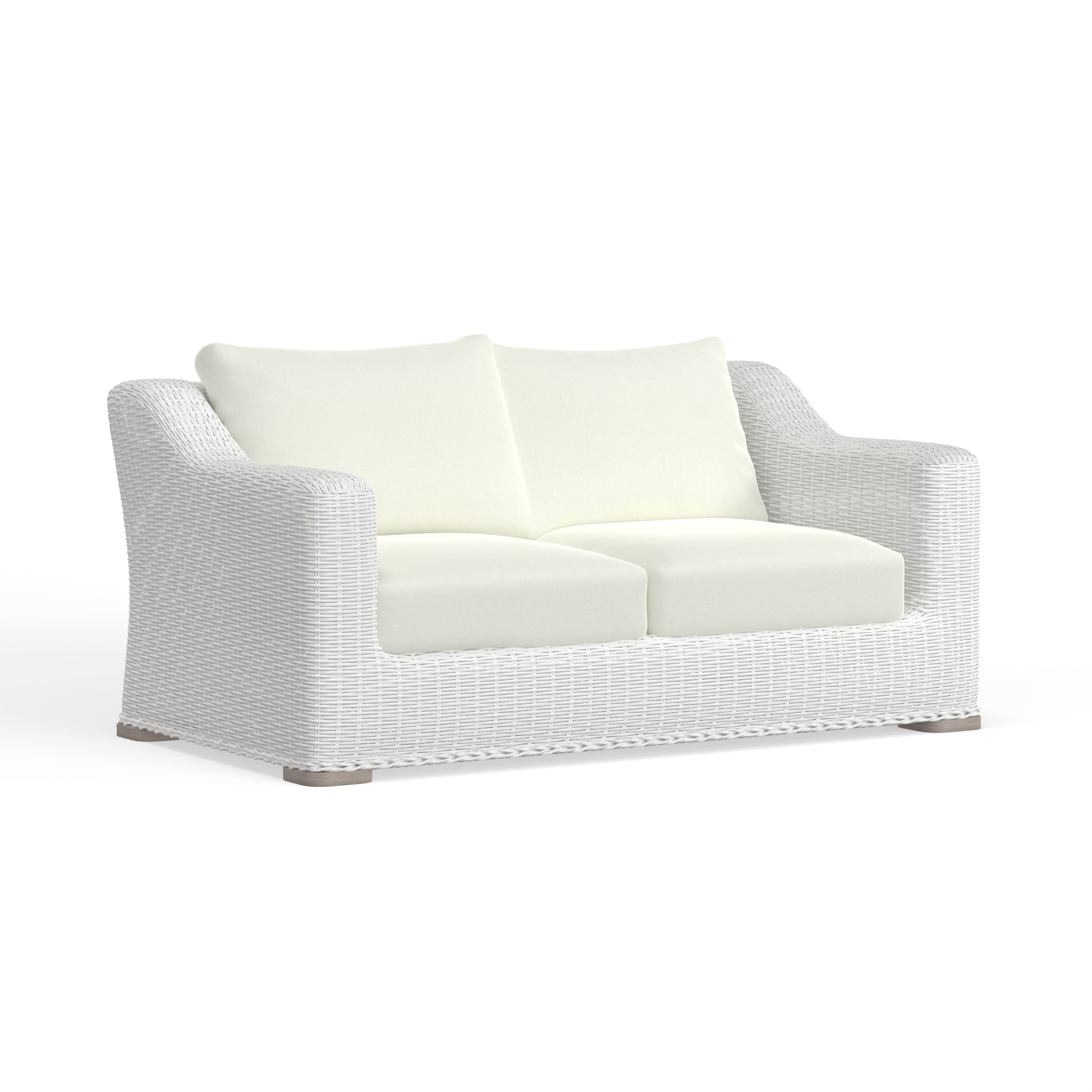 White Wicker Seating Set For Outdoors