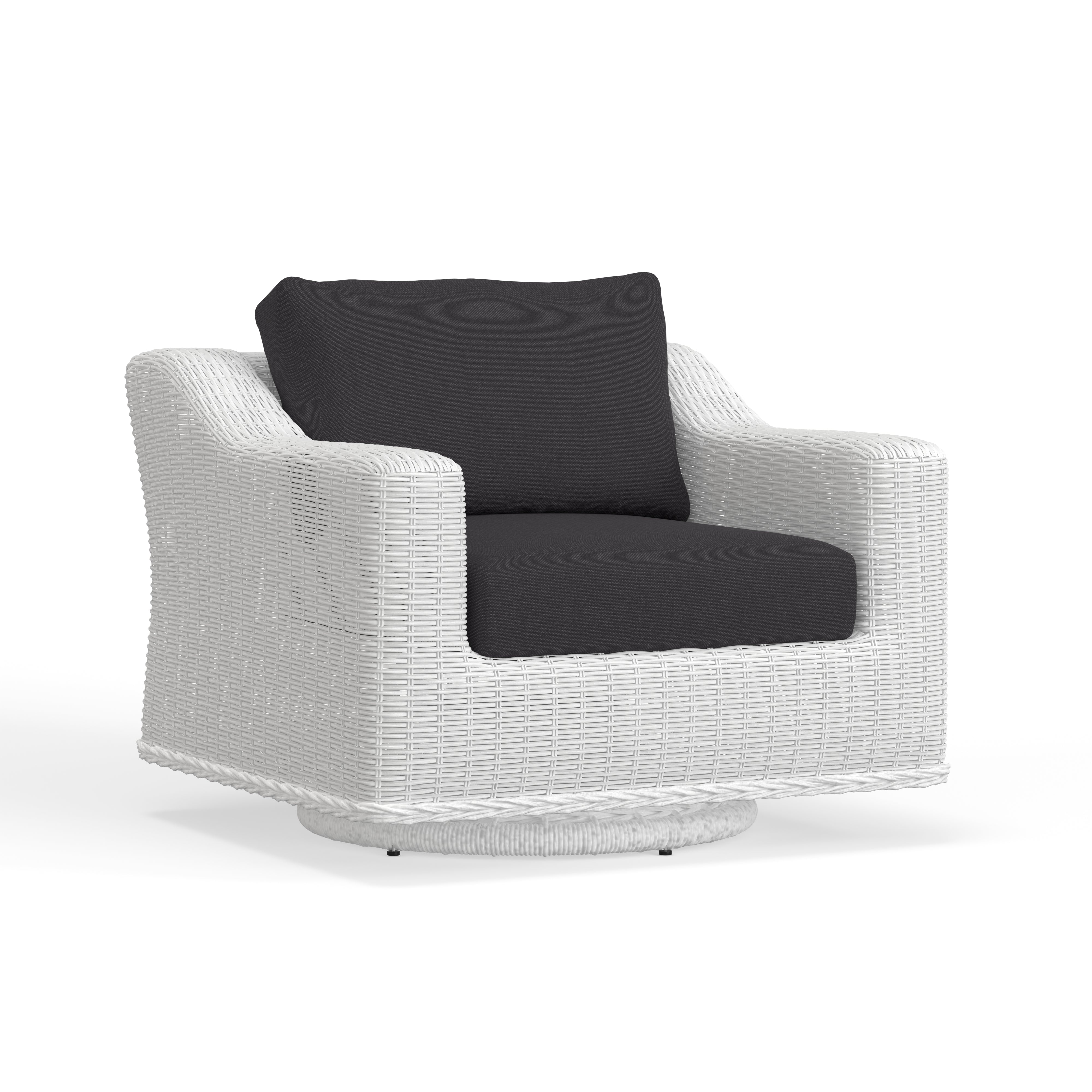 White Wicker Swivel Chair