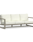 Best Quality Luxury Modern Outdoor Weathered Gray Teak Sofa With Sunbrella Cushions