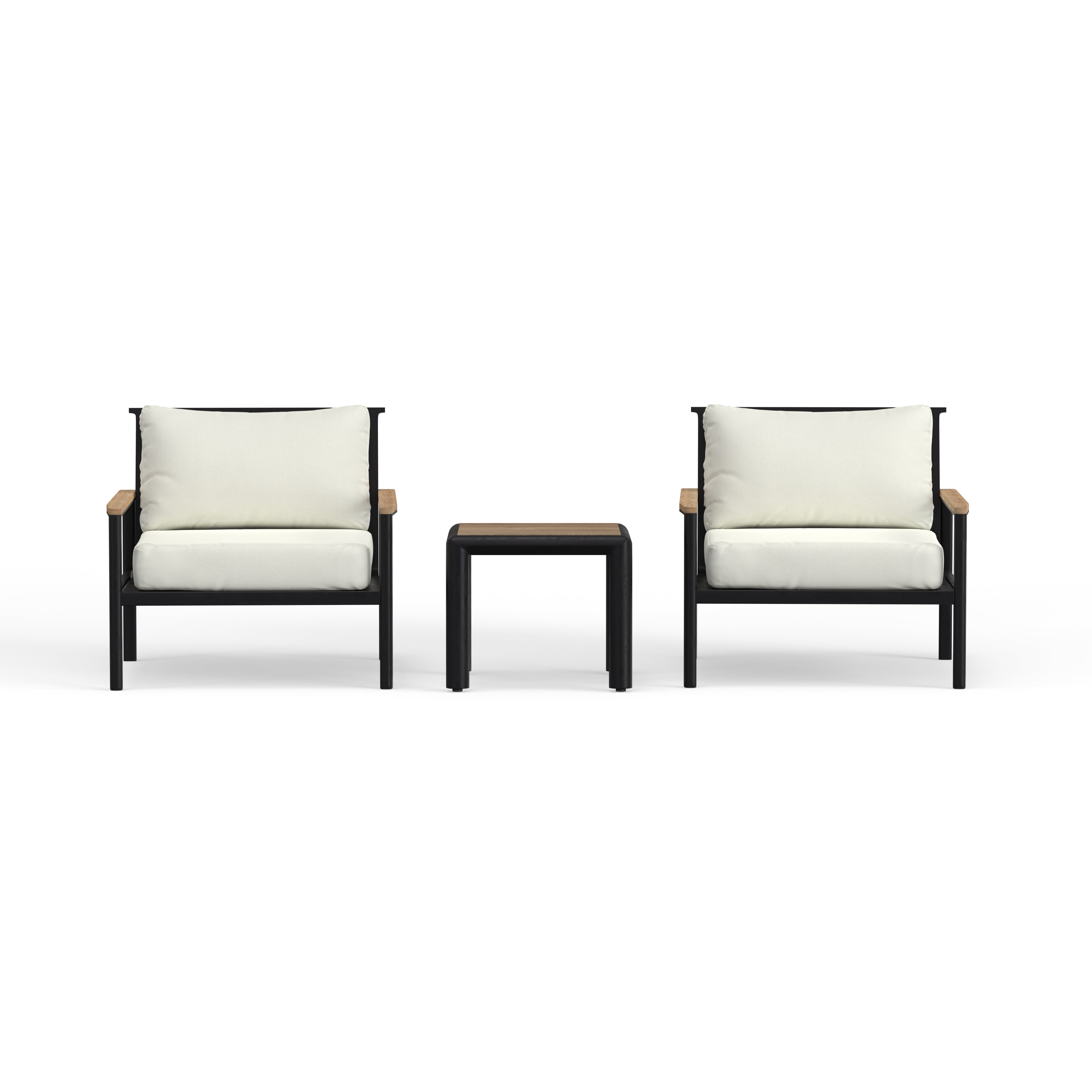 Best Quality Outdoor Black Aluminum Club Chair Set