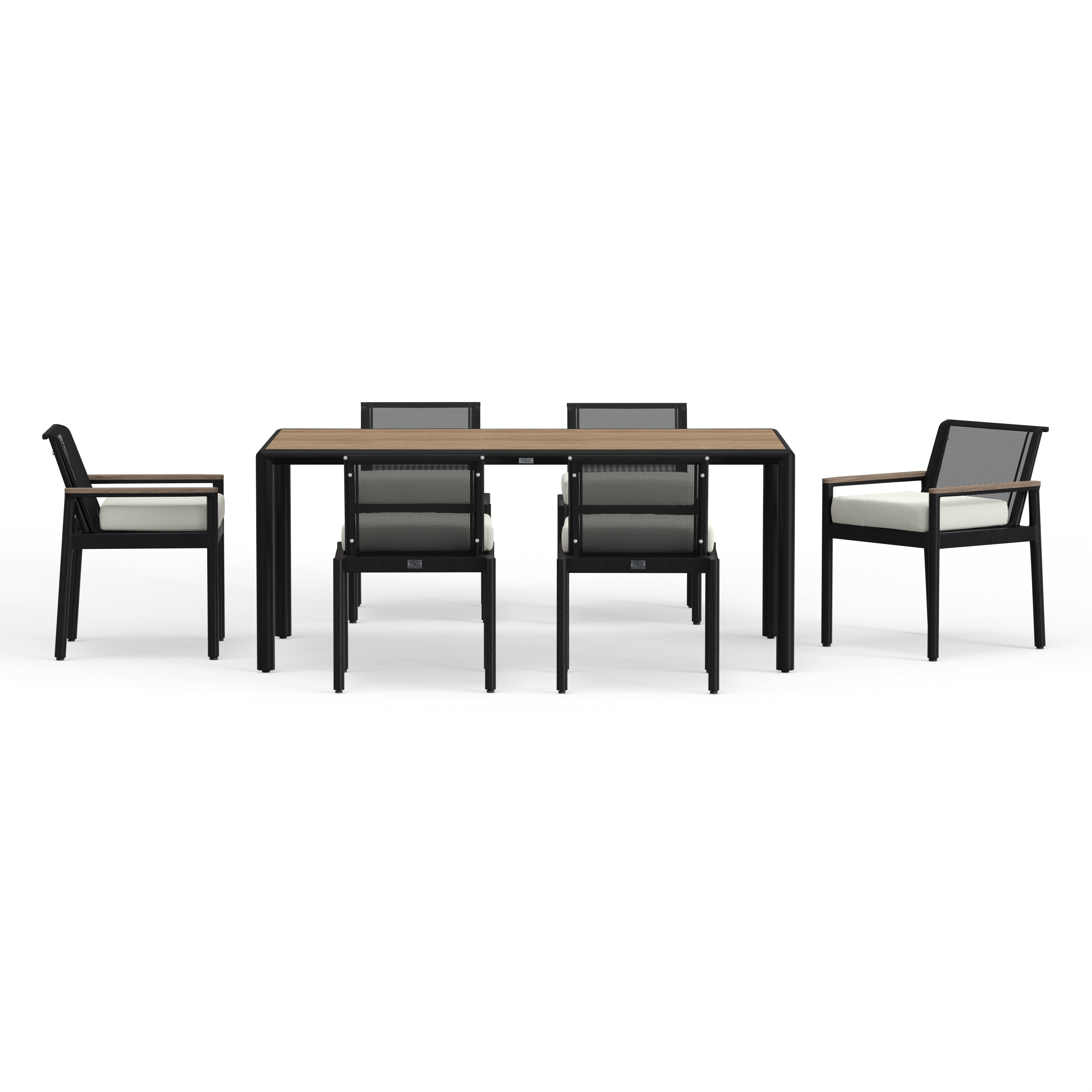 Powder Coated Aluminum Patio Furniture - Black Outdoor Dining Chair