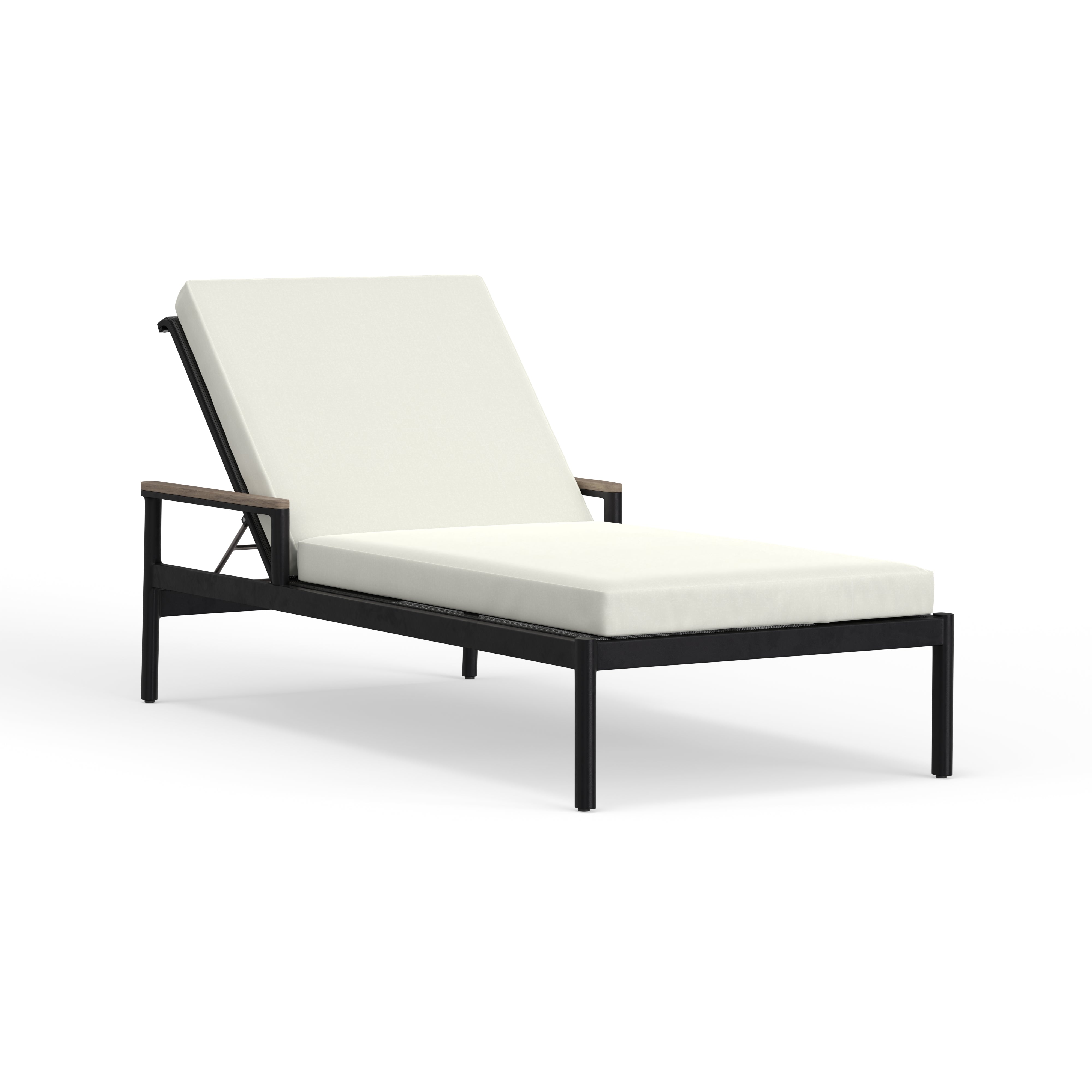 Savannah Outdoor Chaise Lounge Luxury Black Aluminum Chaise – HC