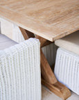 White Wicker Dining Chairs And Table 