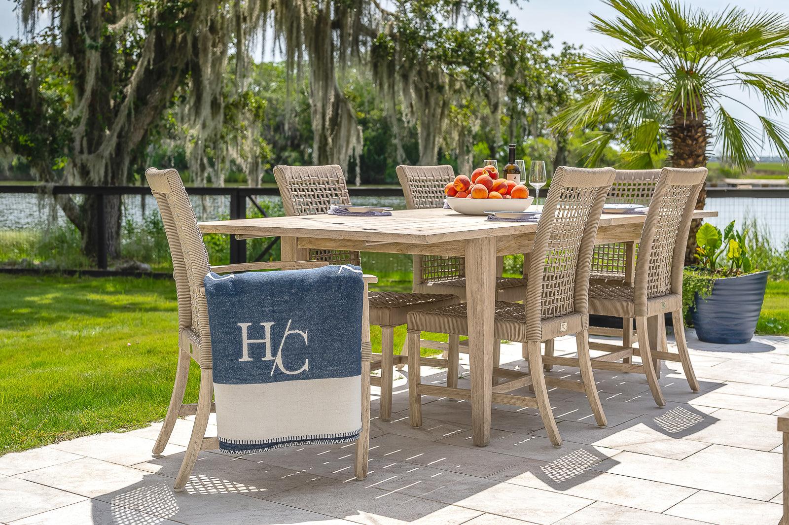 gray rope outdoor dining chair
