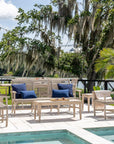 Highest Quality Modern Outdoor Rope Seating Set For Six In Weathered Gray