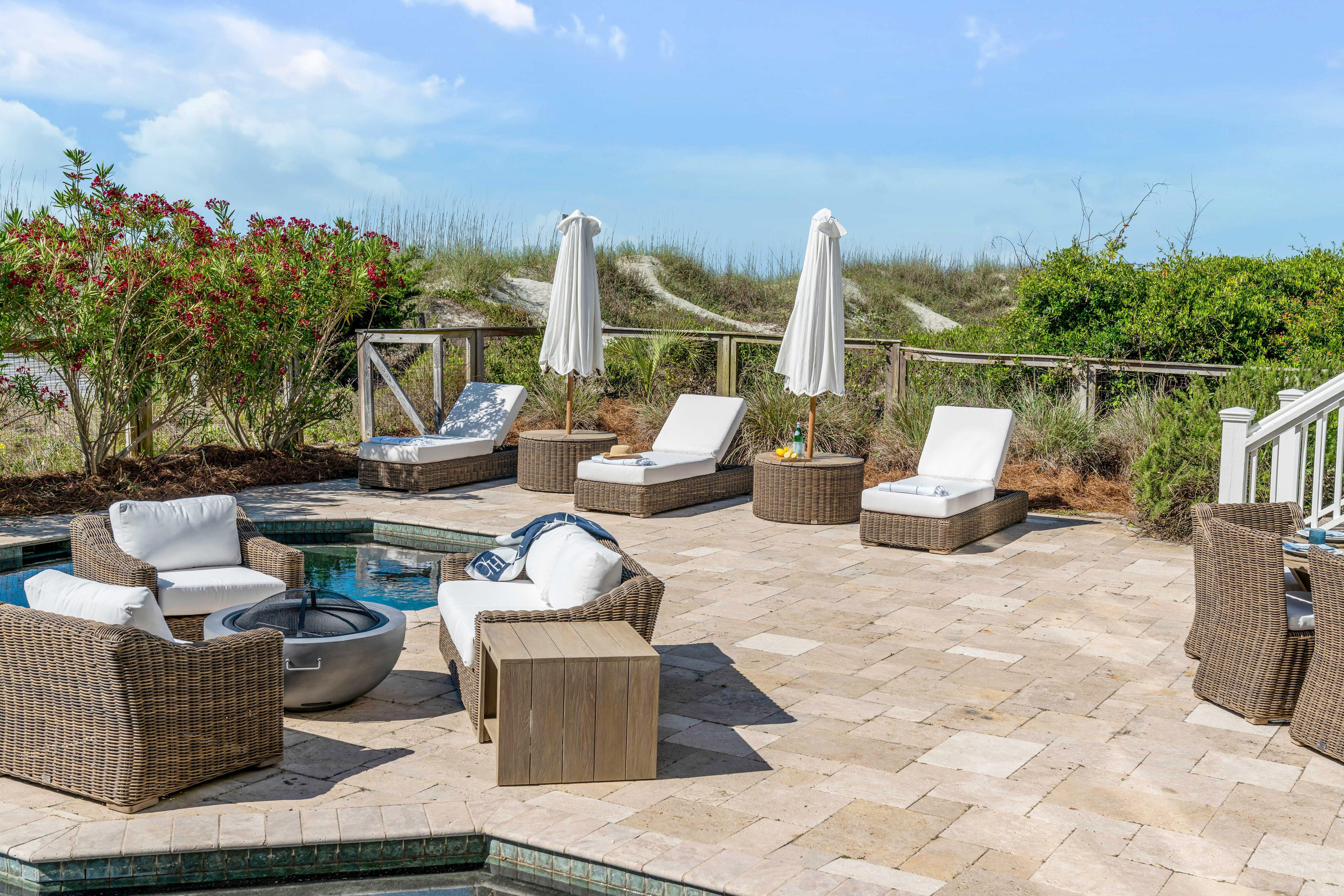 All Weather Wicker Patio Furniture Collection with Grey Teak wood