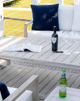 Modern Gray Teak Outdoor Coffee Table