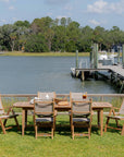 Teak outdoor dining chairs