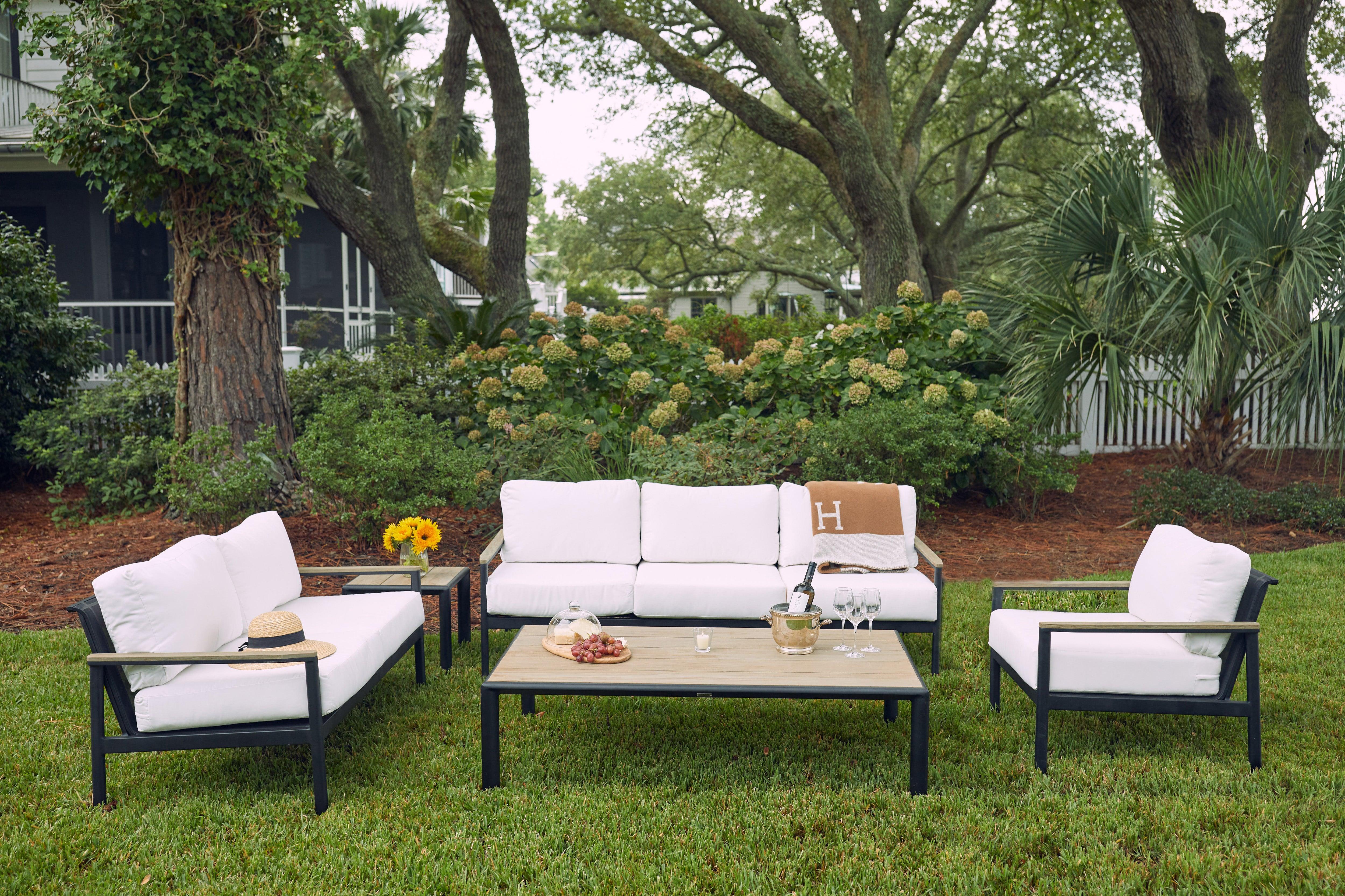 Highest Quality Luxury Black Aluminum Outdoor Lounge Set for Six