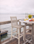 Gray weathered outdoor bar chair