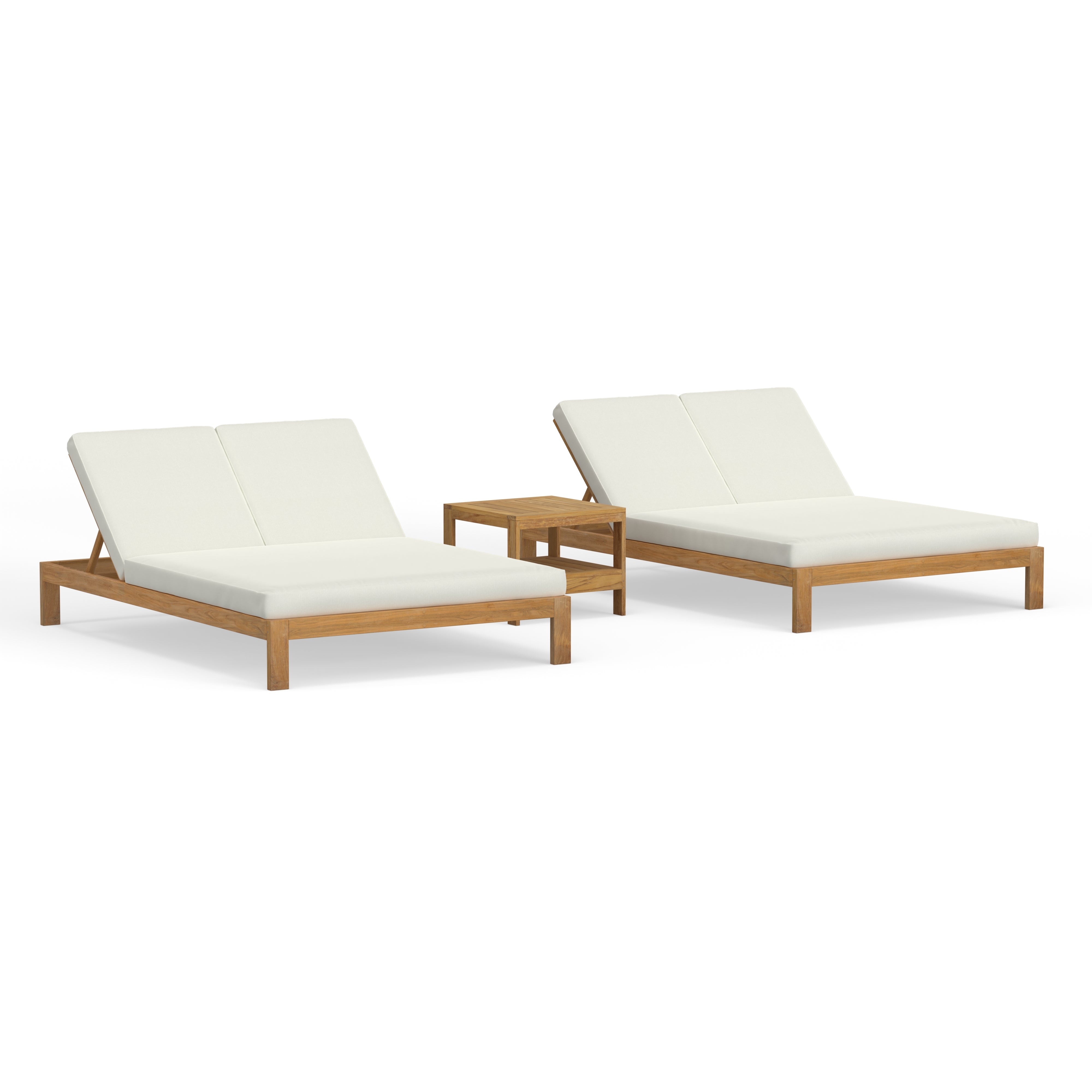 Highest Quality Luxury Outdoor Teak Double Chaise Lounge