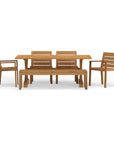 Luxury Outdoor Trestle Dining Table Set For Six