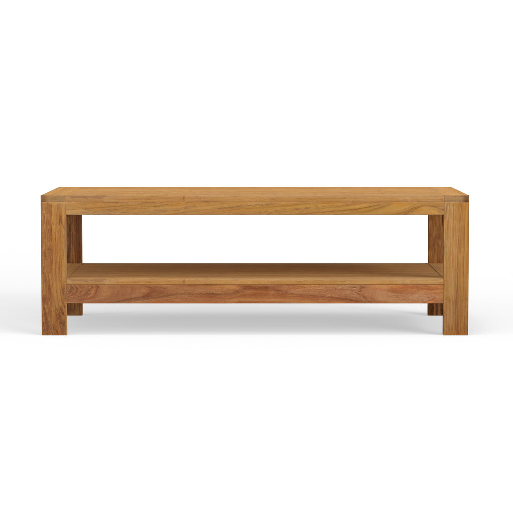 Modern Teak Outdoor Coffee Table With Shelf