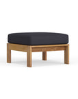 Highest Quality All Teak Outdoor Ottoman With Sunbrella Cushions Included Available Now