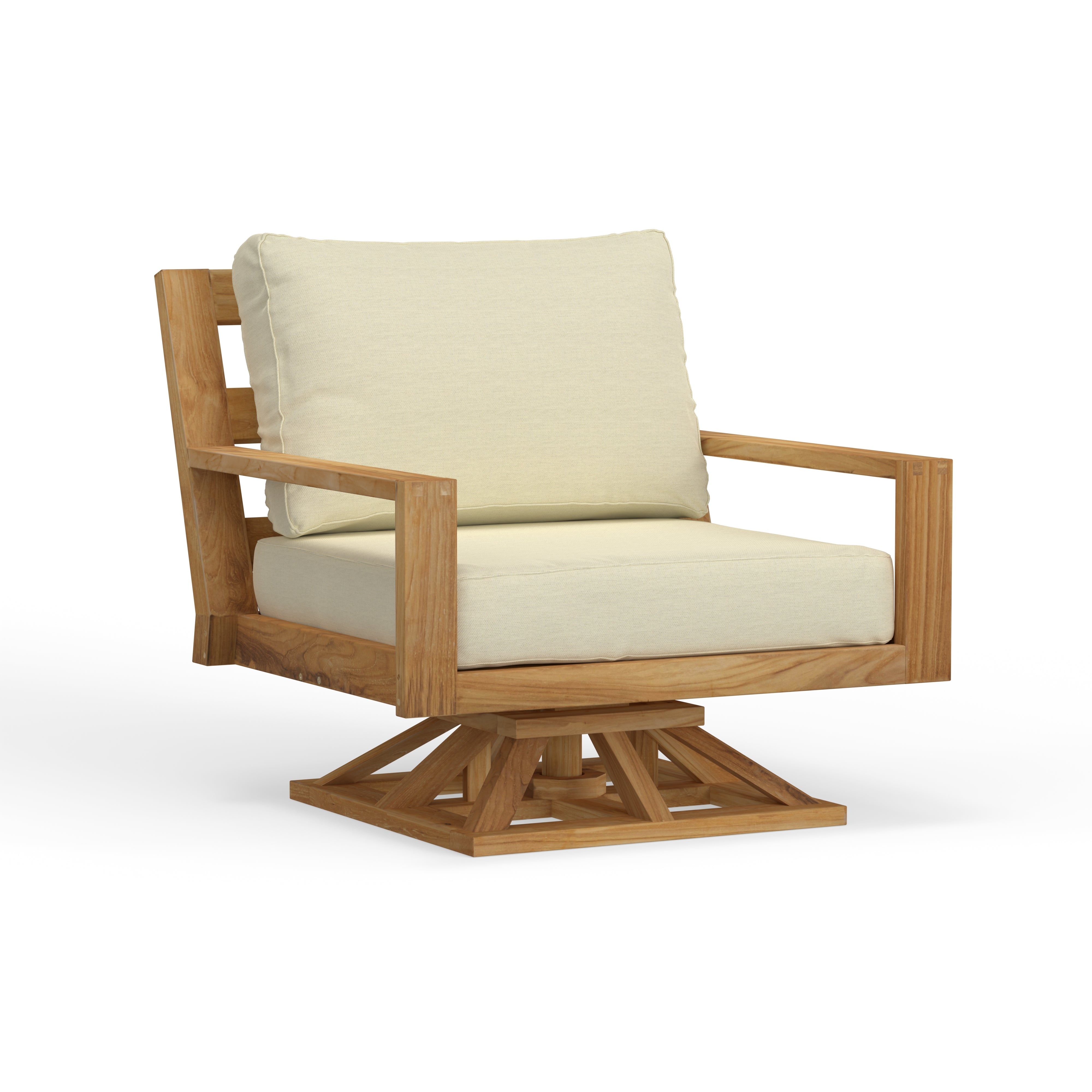 Outdoor teak 2024 swivel chair