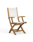 Best Quality Luxury Outdoor Teak Sling Folding Arm Chairs