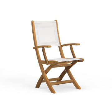 Best Quality Luxury Outdoor Teak Sling Folding Arm Chairs 