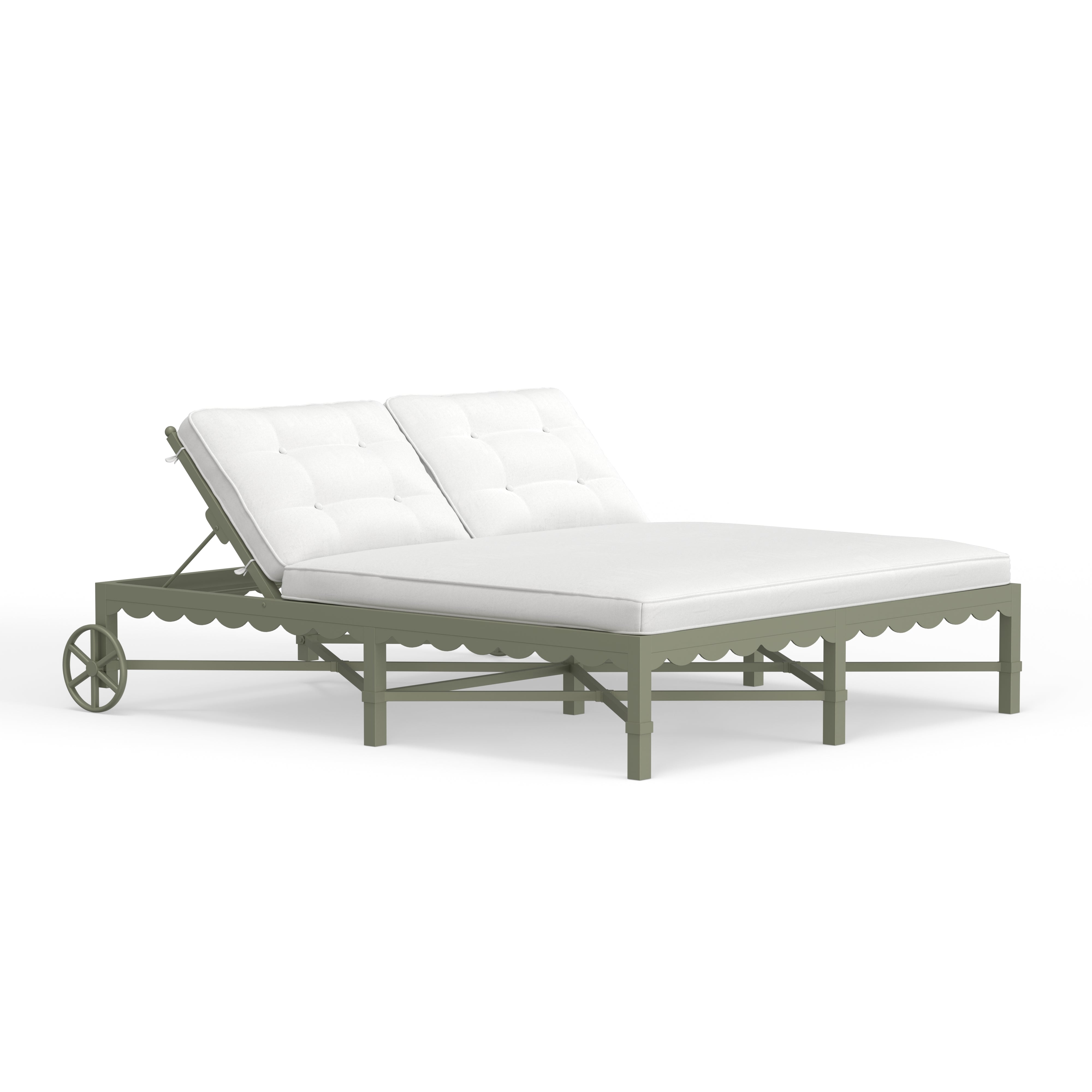 Riviera Double Chaise In Aluminum