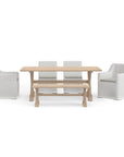 White Washed Teak Trestle Bench