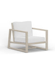 Best Quality Luxury Outdoor Club Chair Crafted In Weathered Gray Teak Wood And Sunbrella Cushions Included