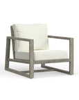 Best Quality Luxury Outdoor Club Chair Crafted In Weathered Gray Teak Wood And Sunbrella Cushions Included