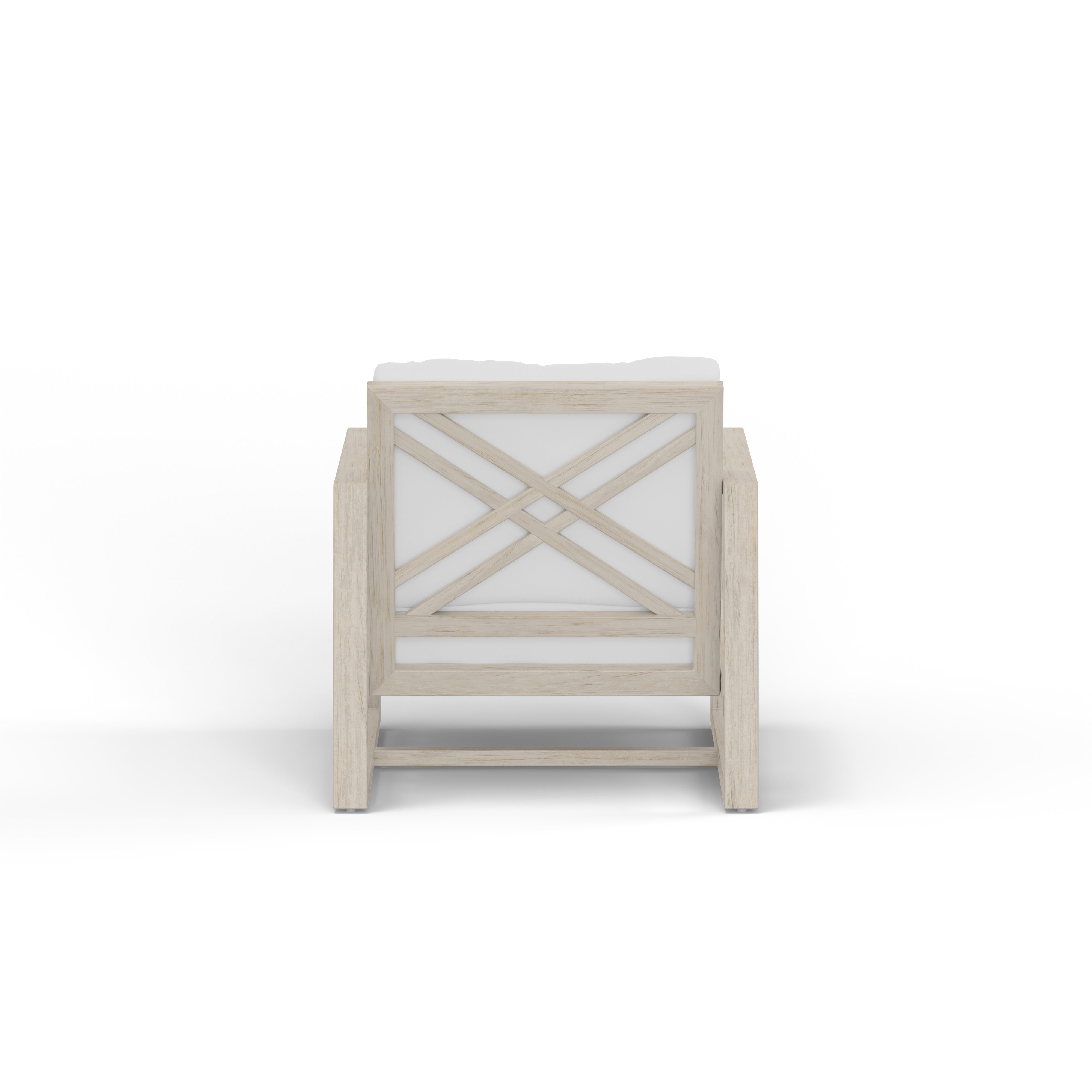 Contemporary Gray Teak Club Chair