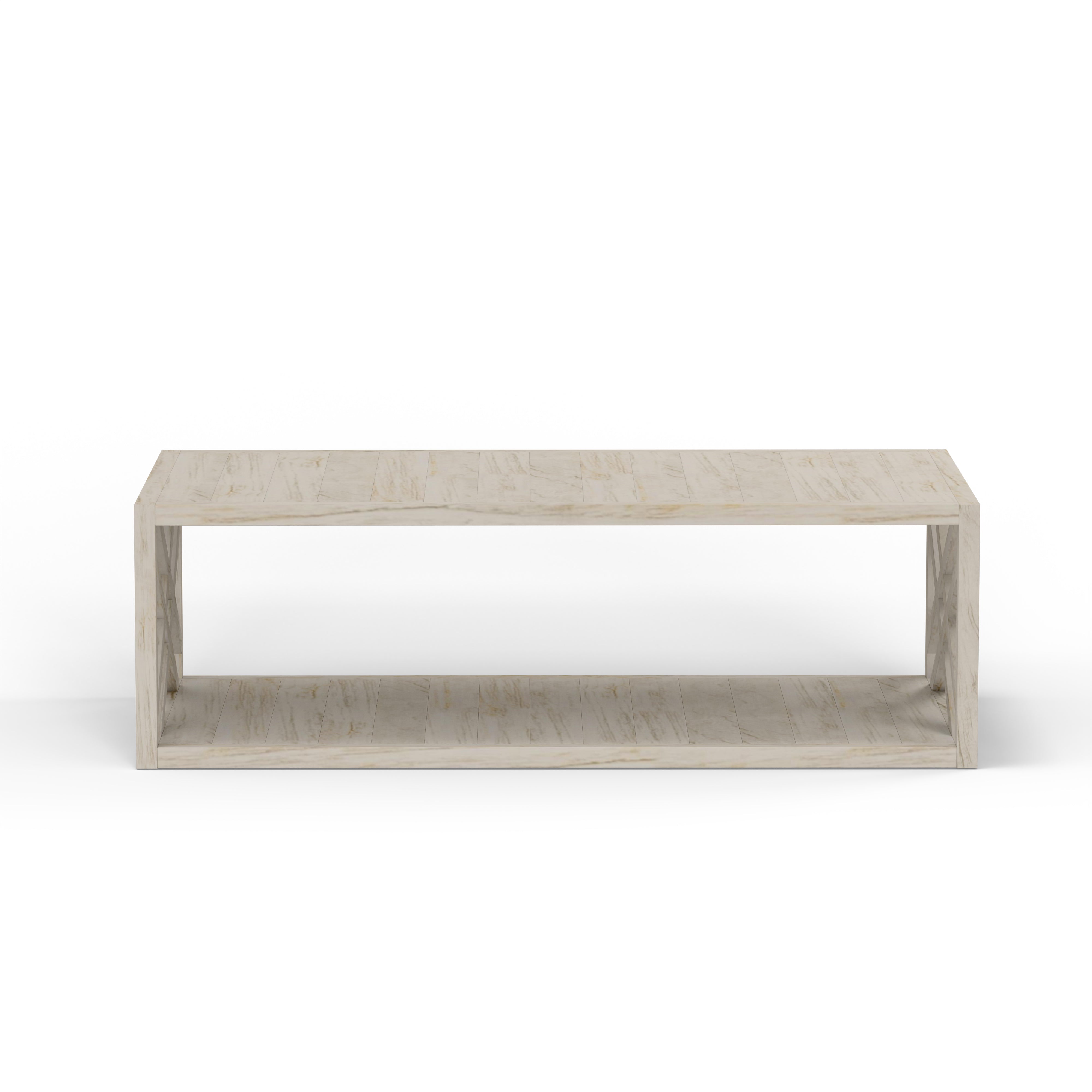 Highest Quality Weathered Gray Outdoor Coffee Table With Bespoke Design, Handcrafted By Artisans 