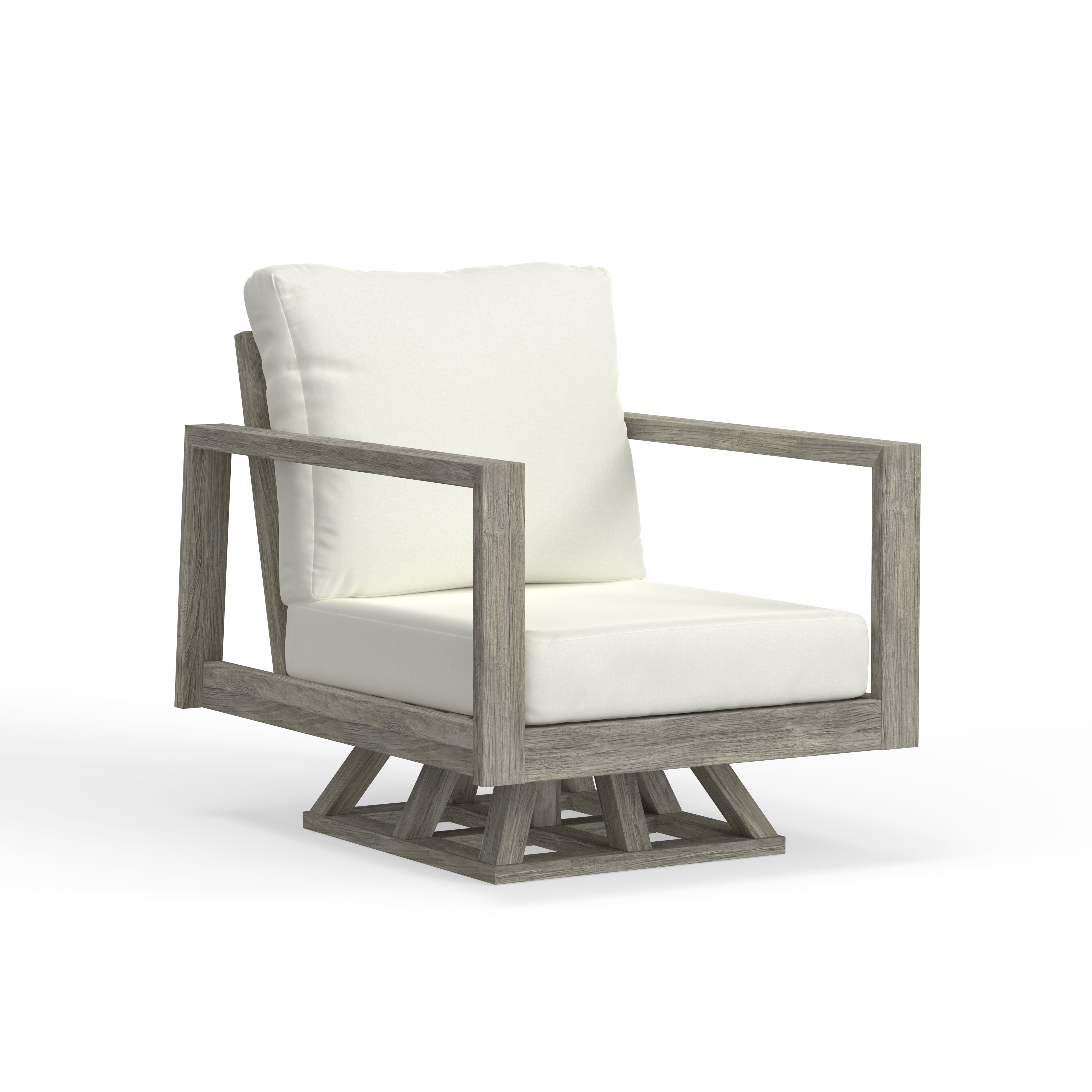 Gray Teak Swivel Chair