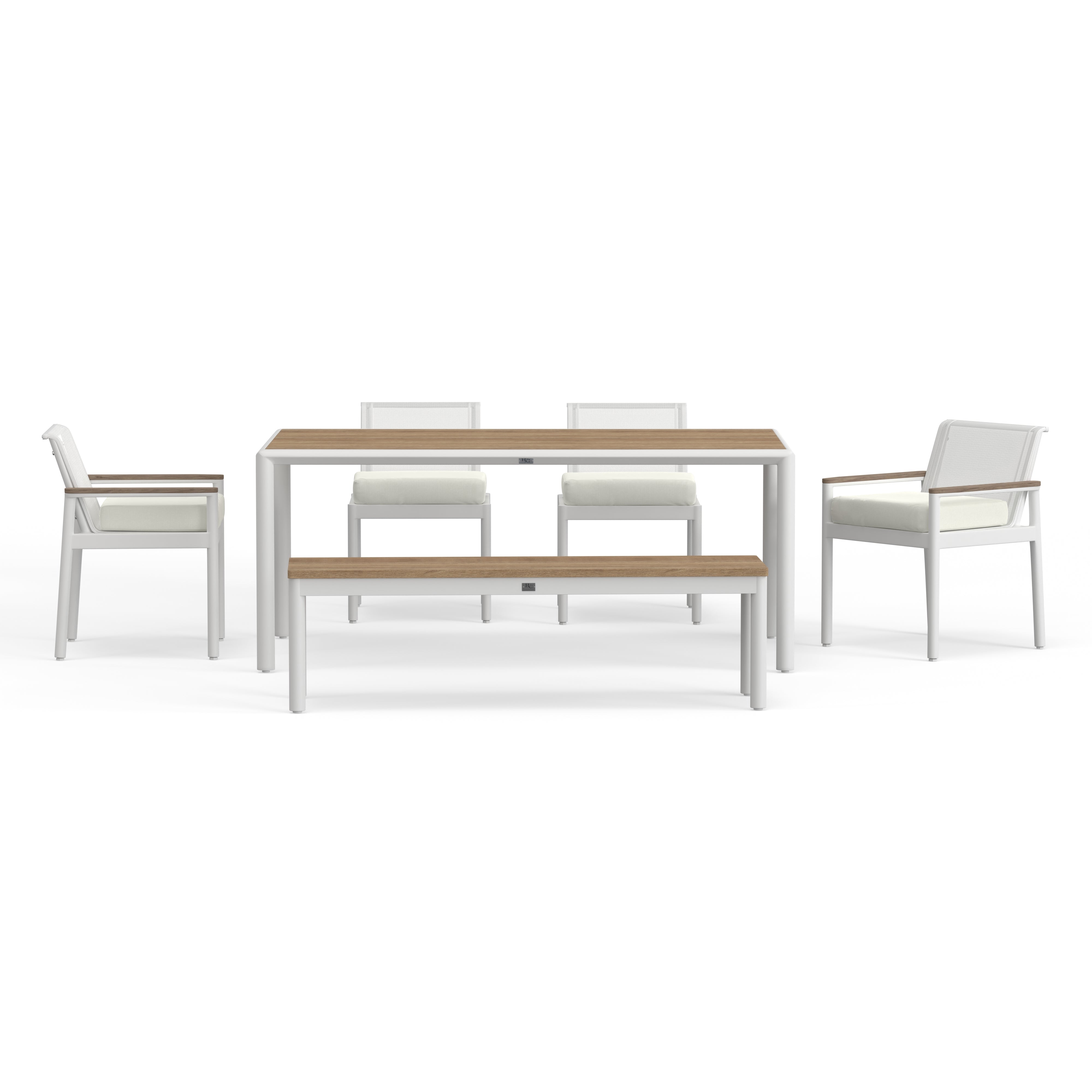 White Aluminum Dining Set