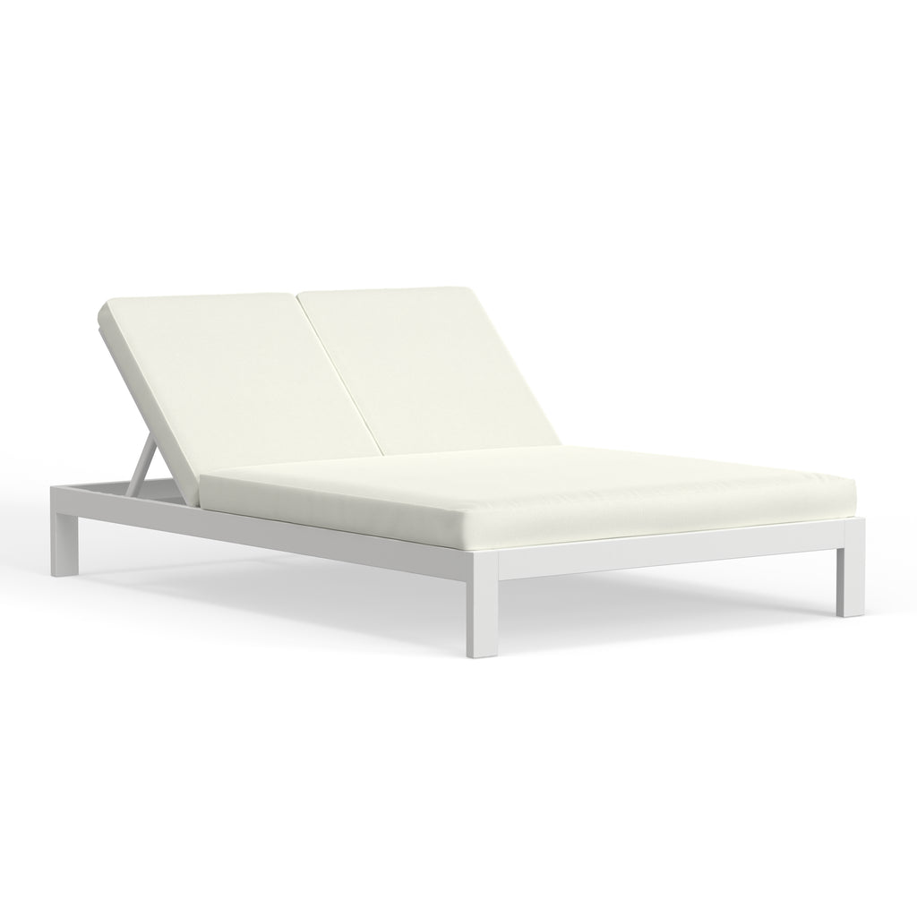 White Aluminum Double Chaise Lounge