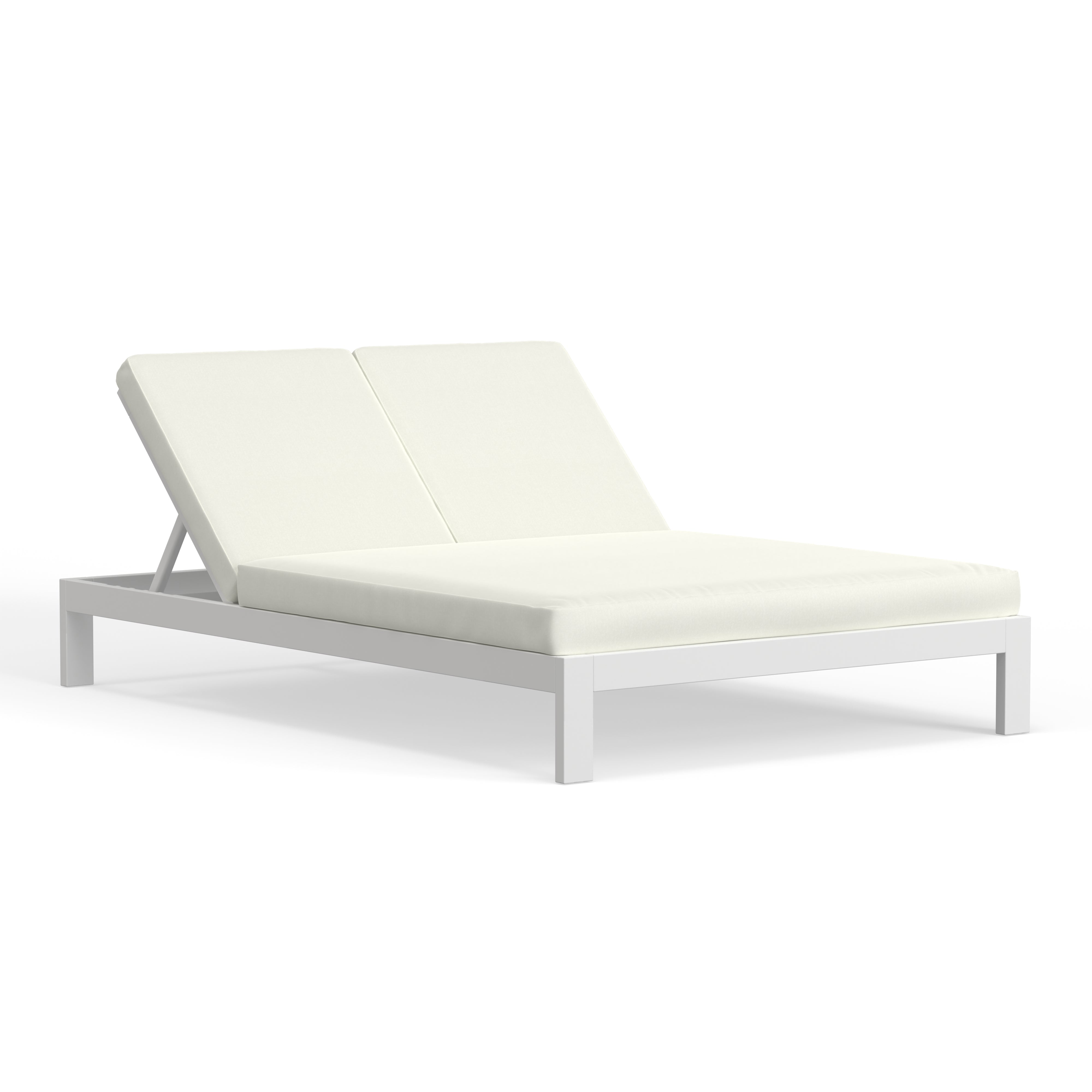 White Aluminum Double Chaise Lounge