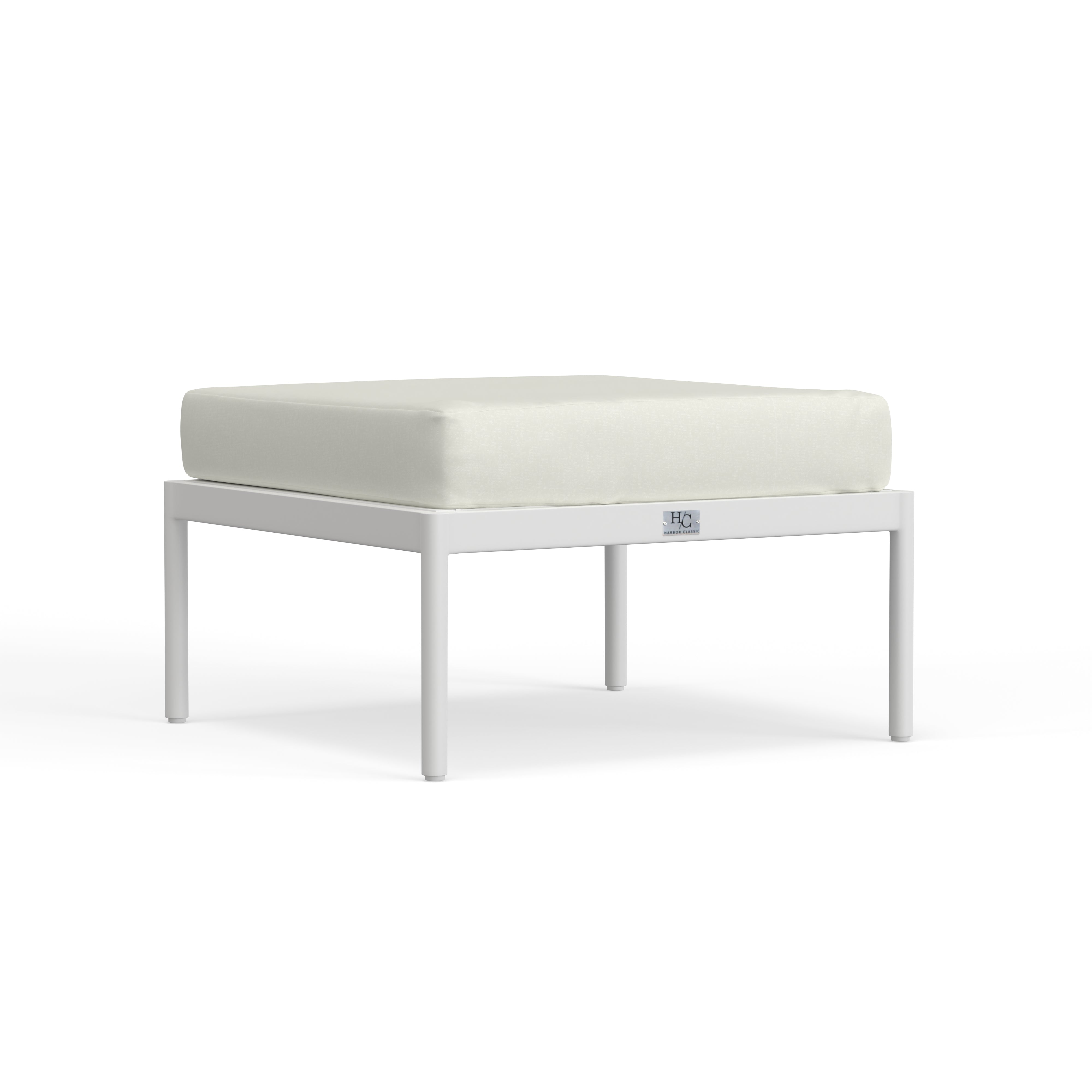 White Aluminum Ottoman