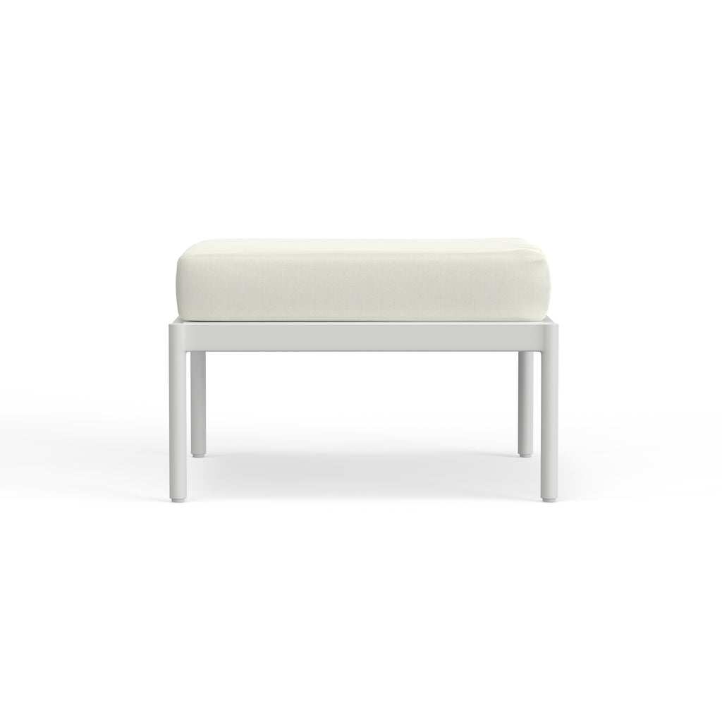 Modern White Metal Ottoman