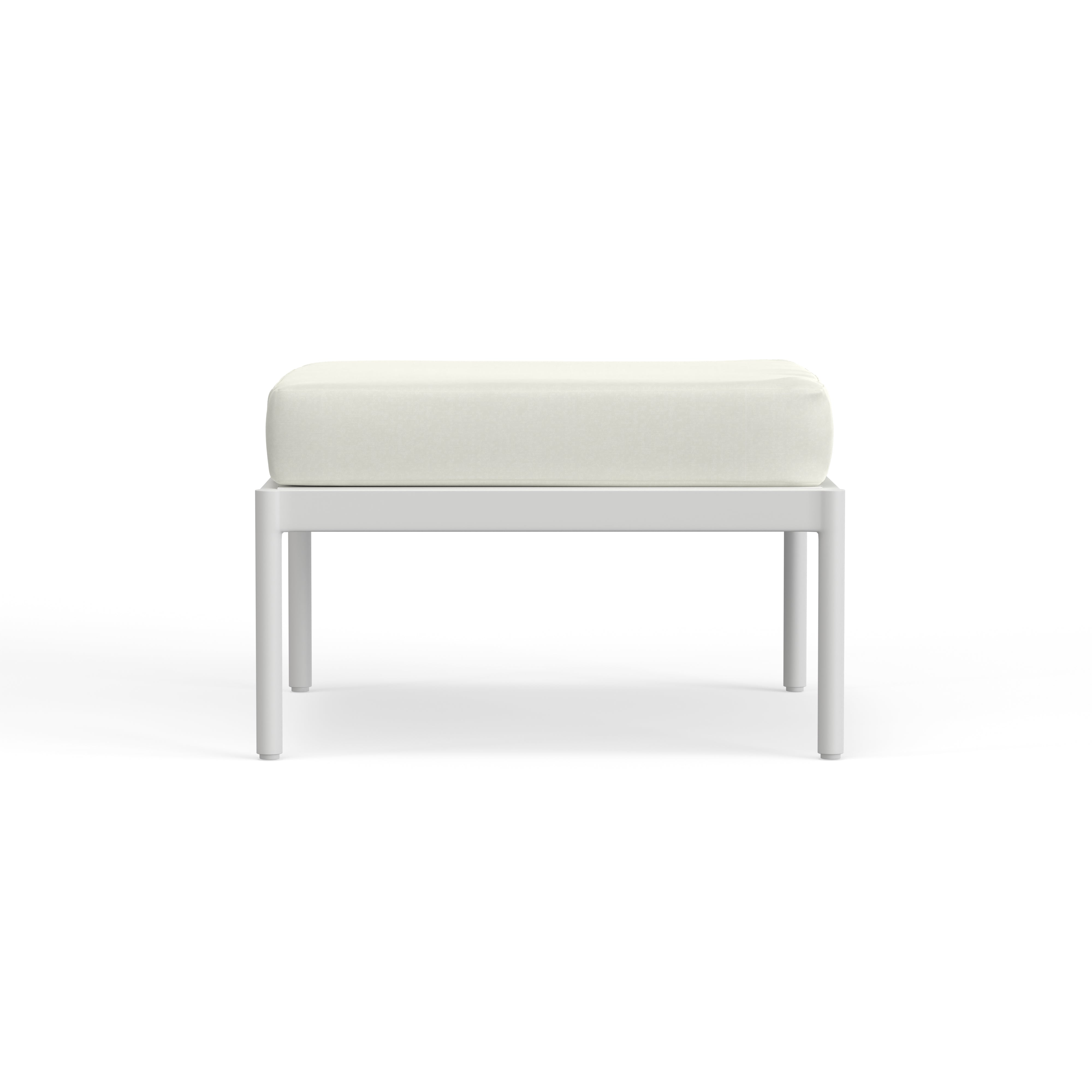 Modern White Metal Ottoman